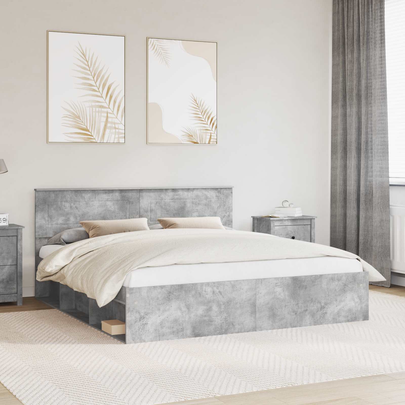 Krevetna konstrukcija Beton 180 x 200 cm Konstruirano drvo