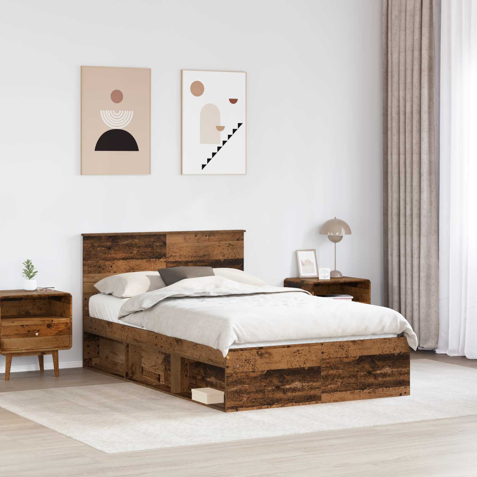 Krevetna konstrukcija Staro drvo 135 x 190 cm Konstruirano drvo