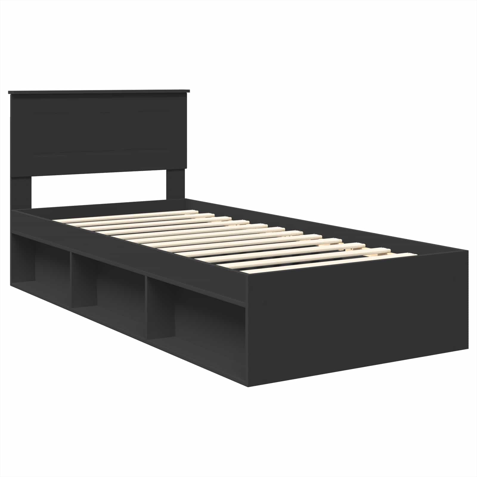 Krevetna konstrukcija Crna 90 x 200 cm Konstruirano drvo