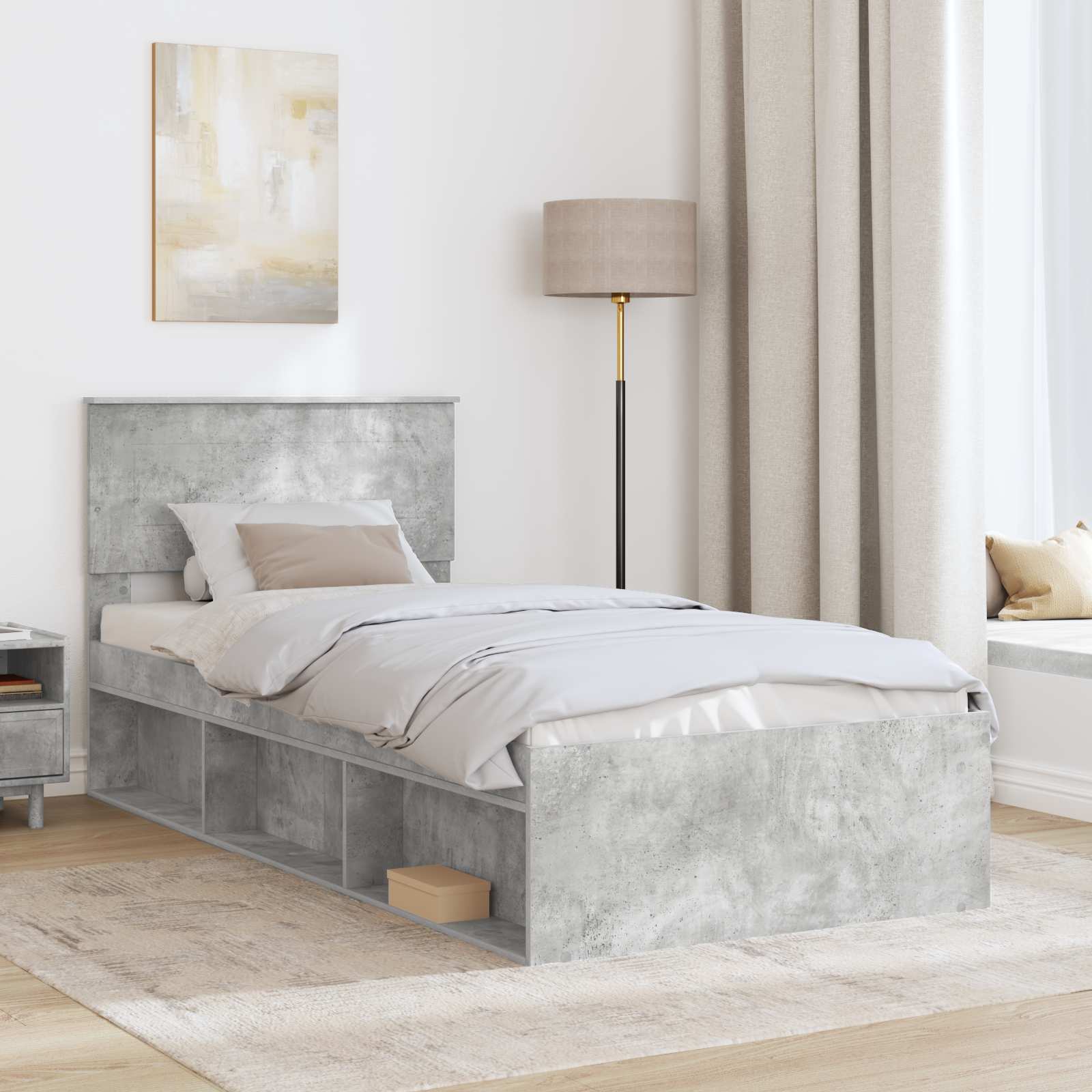 Krevetna konstrukcija Beton 90 x 200 cm Konstruirano drvo