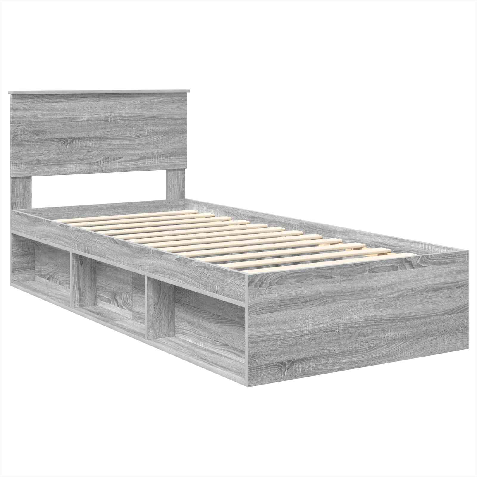 Krevetna konstrukcija Siva Sonoma 75 x 190 cm Konstruirano drvo