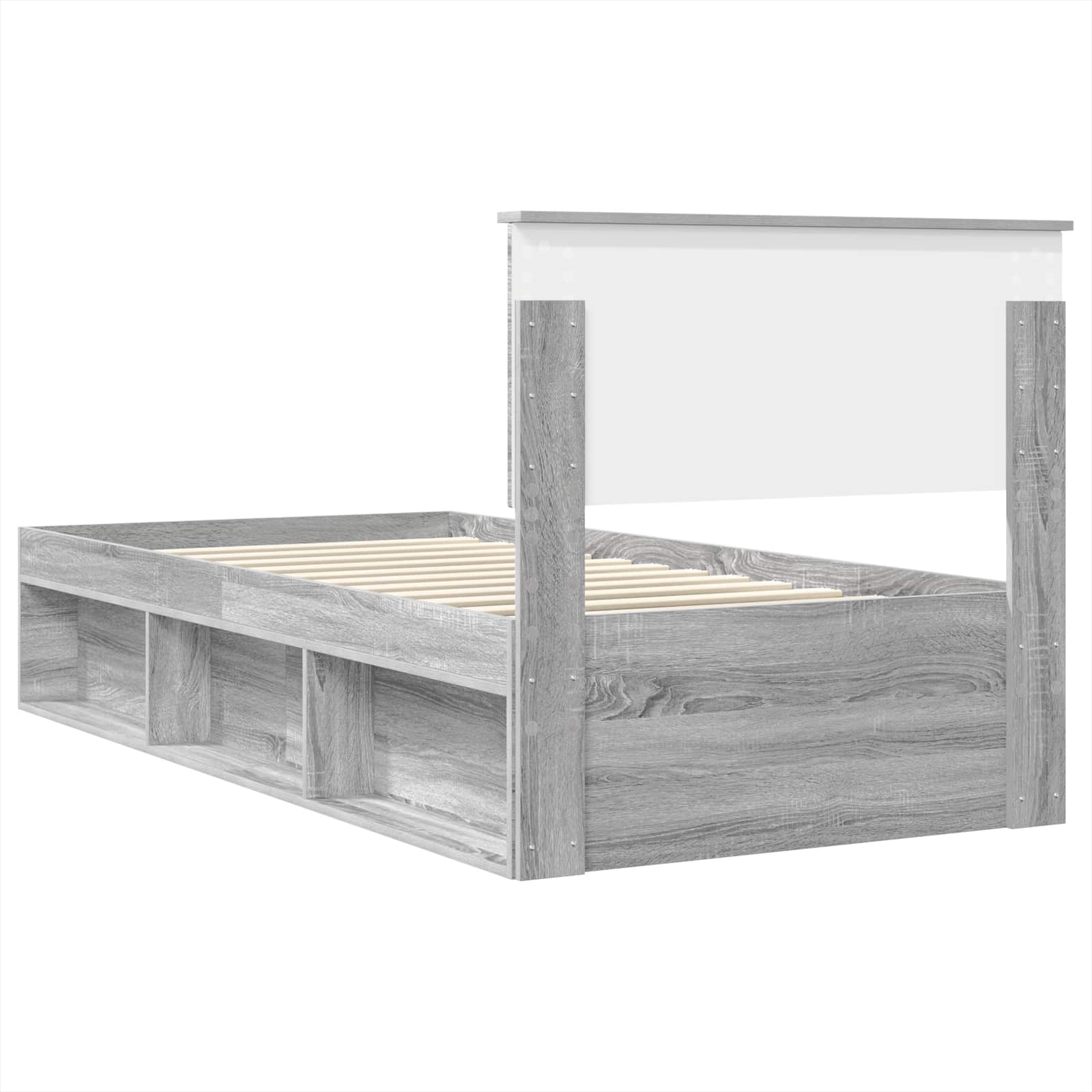 Krevetna konstrukcija Siva Sonoma 75 x 190 cm Konstruirano drvo