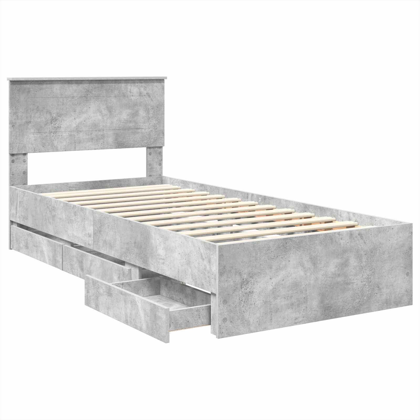 Krevetna konstrukcija s ladicama Betonski sivi 75 x 190 cm