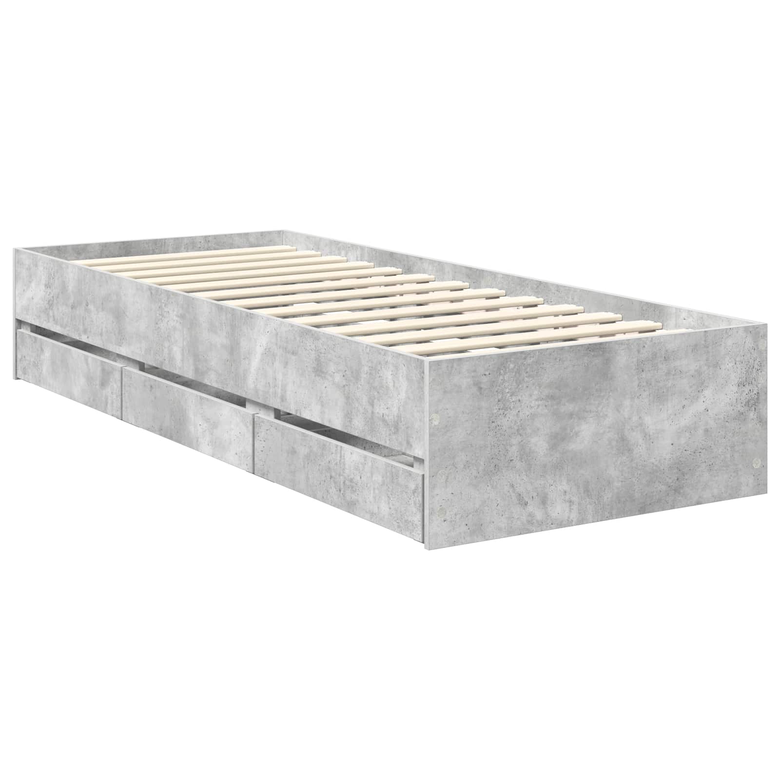 Krevetna konstrukcija s ladicama Betonski sivi 75 x 190 cm