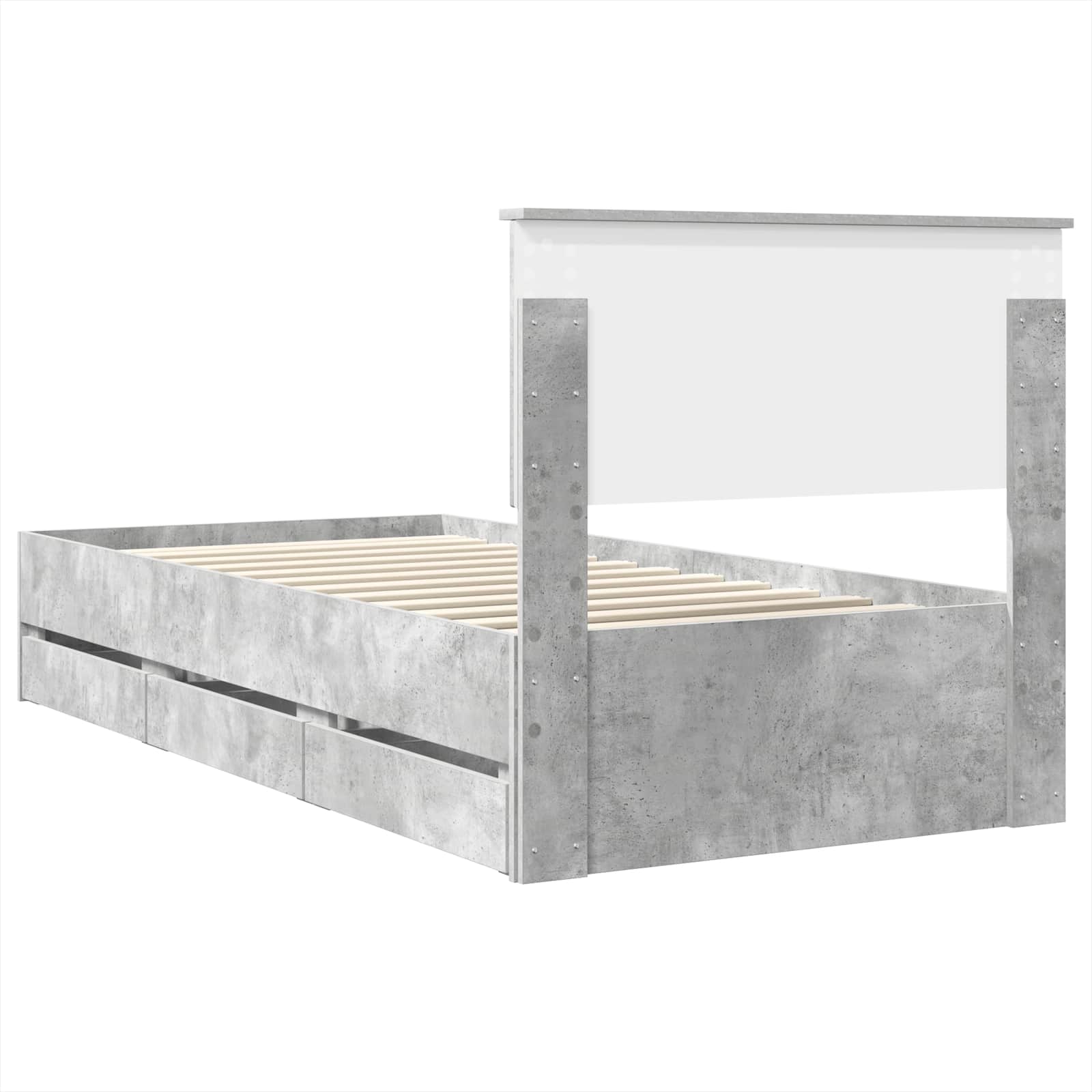 Krevetna konstrukcija s ladicama Betonski sivi 75 x 190 cm