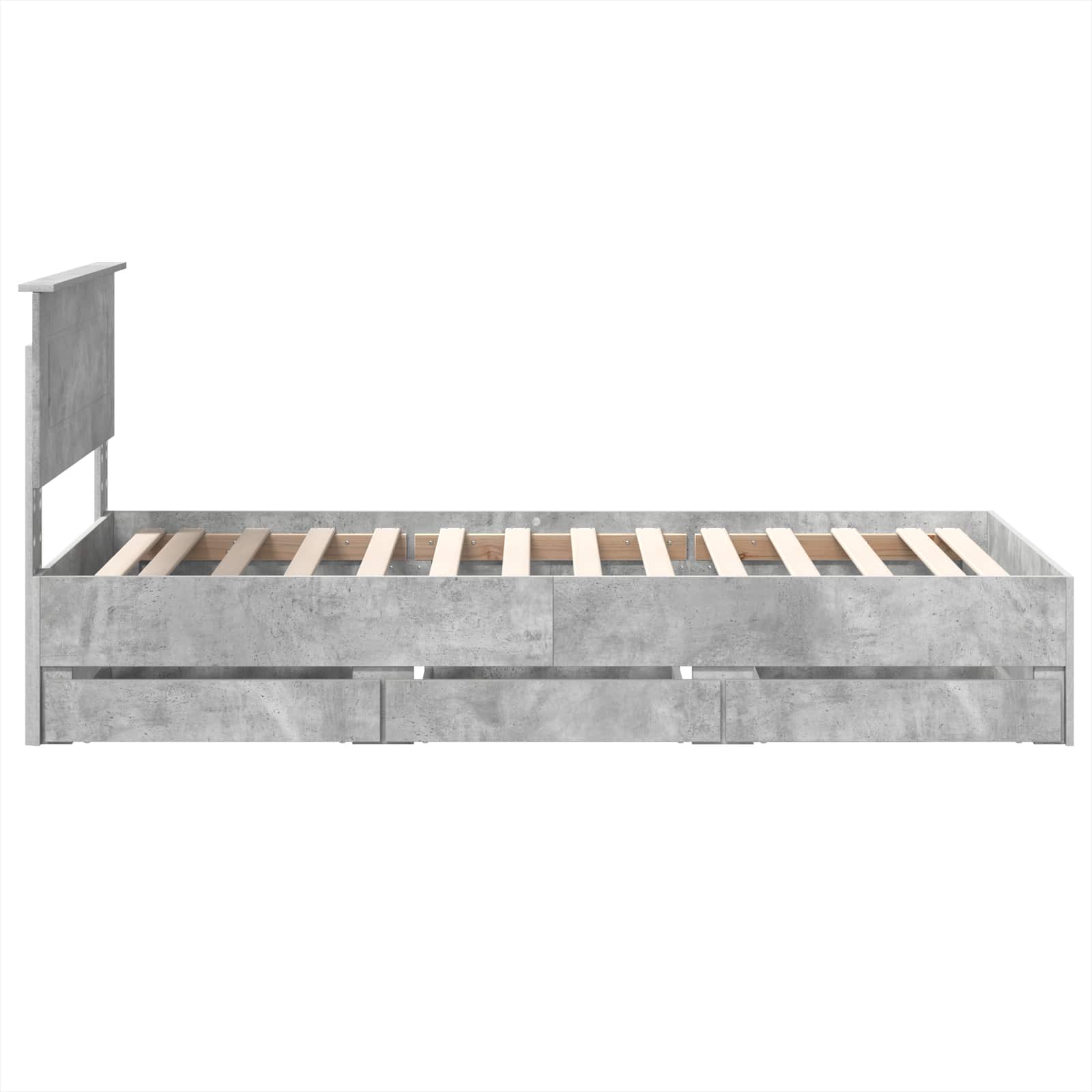 Krevetna konstrukcija s ladicama Betonski sivi 75 x 190 cm
