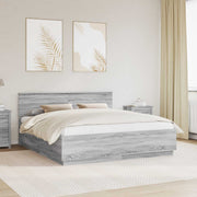 Krevetna konstrukcija S LED lampica Siva Sonoma 180 x 200 cm