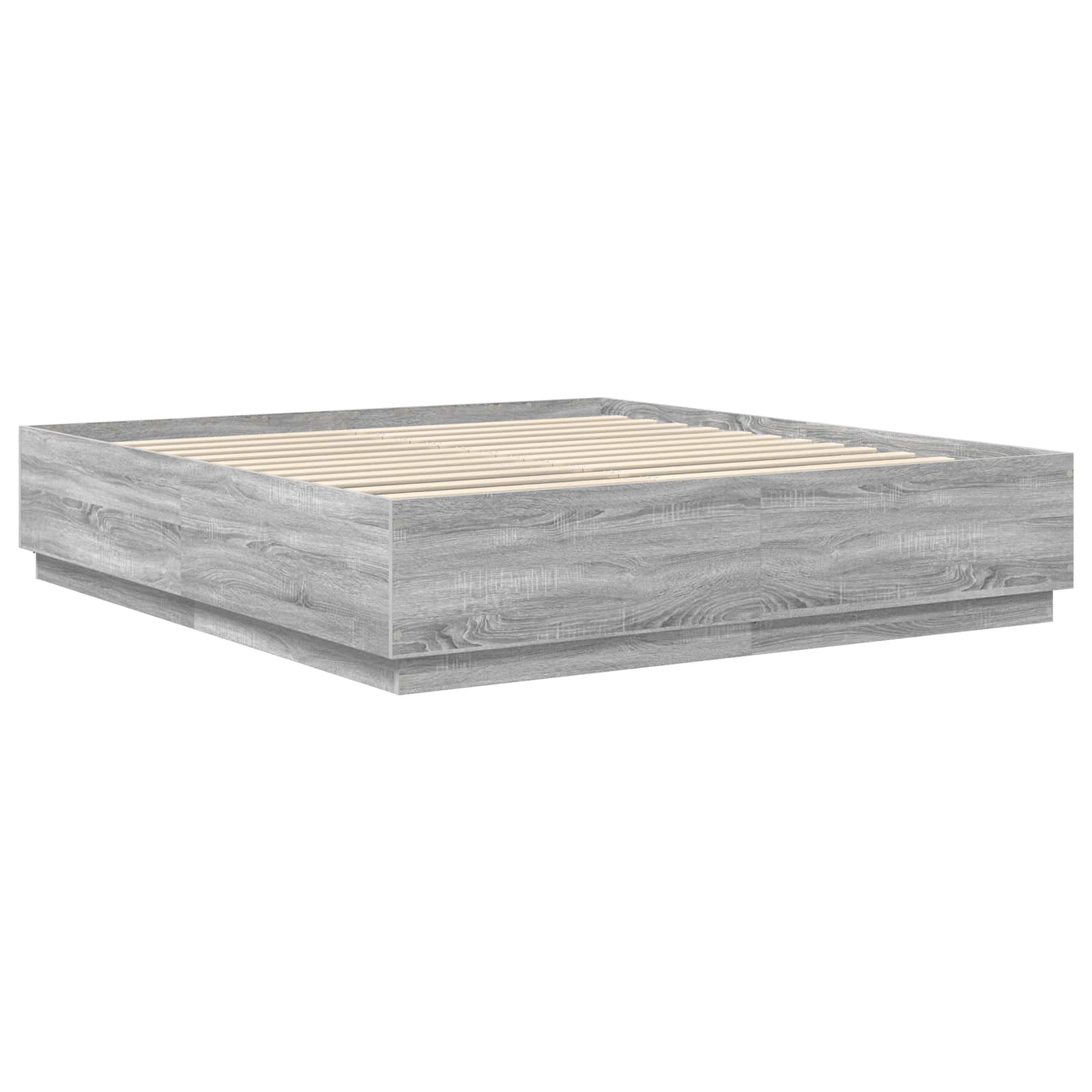 Krevetna konstrukcija S LED lampica Siva Sonoma 180 x 200 cm