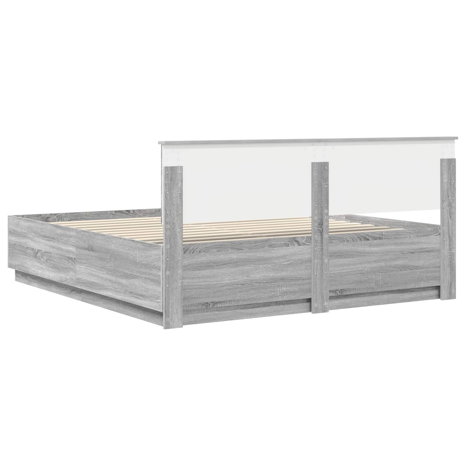 Krevetna konstrukcija S LED lampica Siva Sonoma 180 x 200 cm