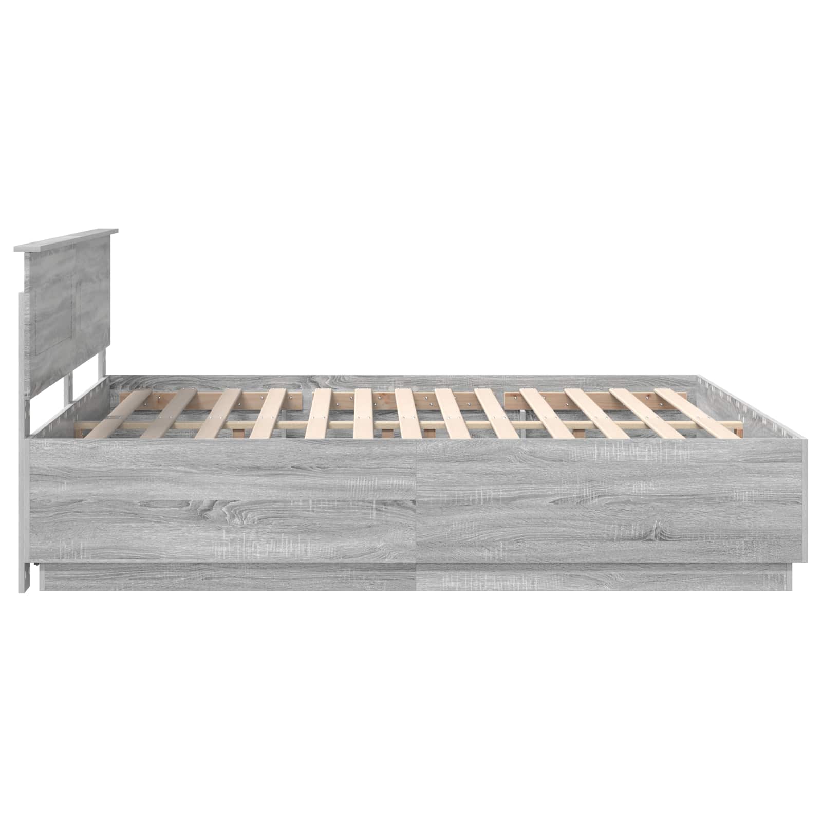 Krevetna konstrukcija S LED lampica Siva Sonoma 180 x 200 cm