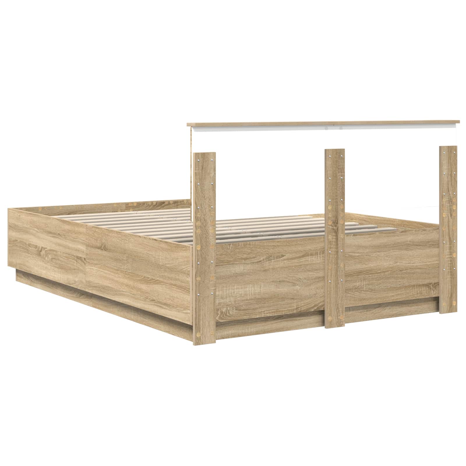 Krevetna konstrukcija S LED lampica Sonoma hrast 150 x 200 cm
