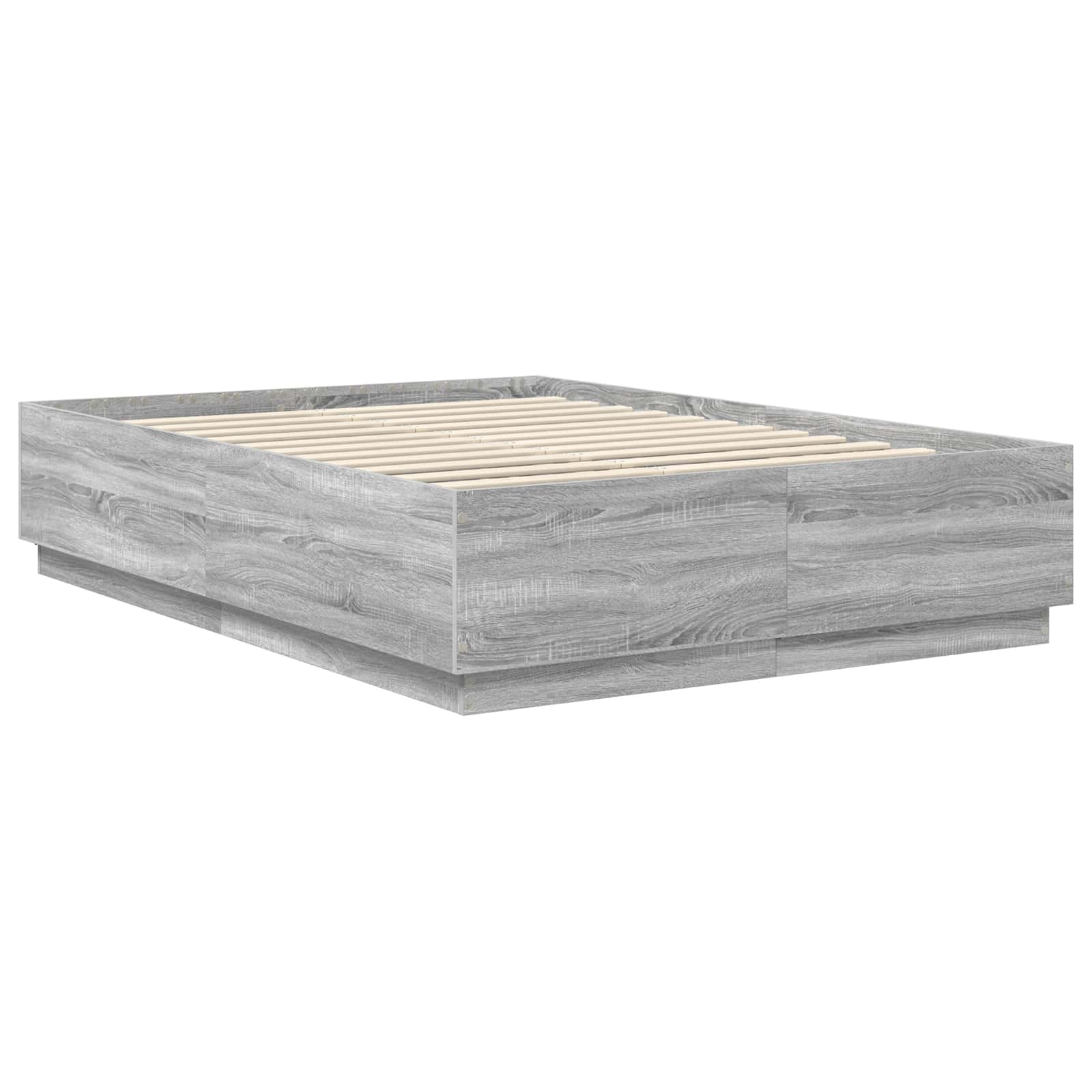 Krevetna konstrukcija s LED trakama Siva Sonoma 150 x 200 cm