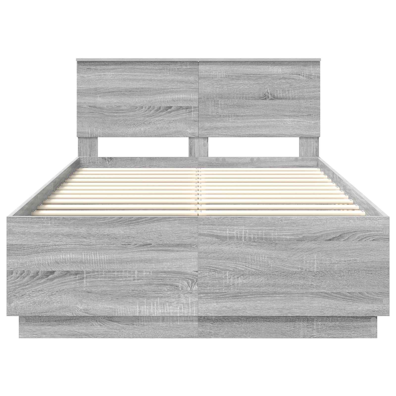Krevetna konstrukcija S LED lampica Siva Sonoma 120 x 190 cm