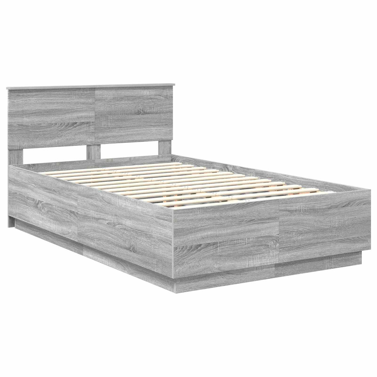 Krevetna konstrukcija S LED lampica Siva Sonoma 120 x 200 cm