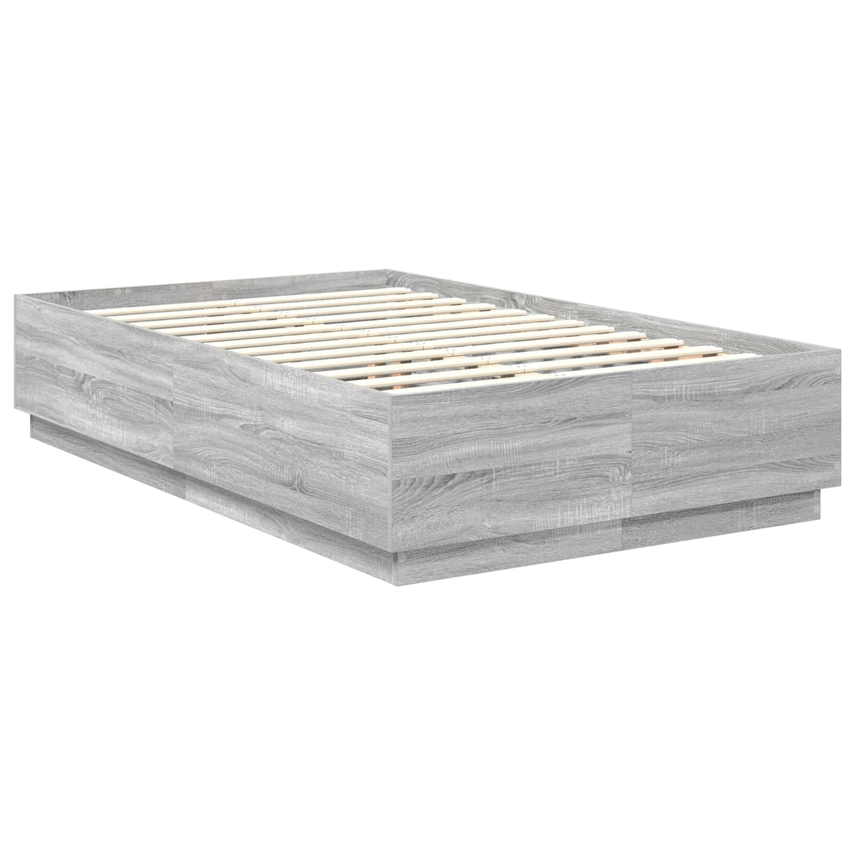 Krevetna konstrukcija S LED lampica Siva Sonoma 120 x 200 cm
