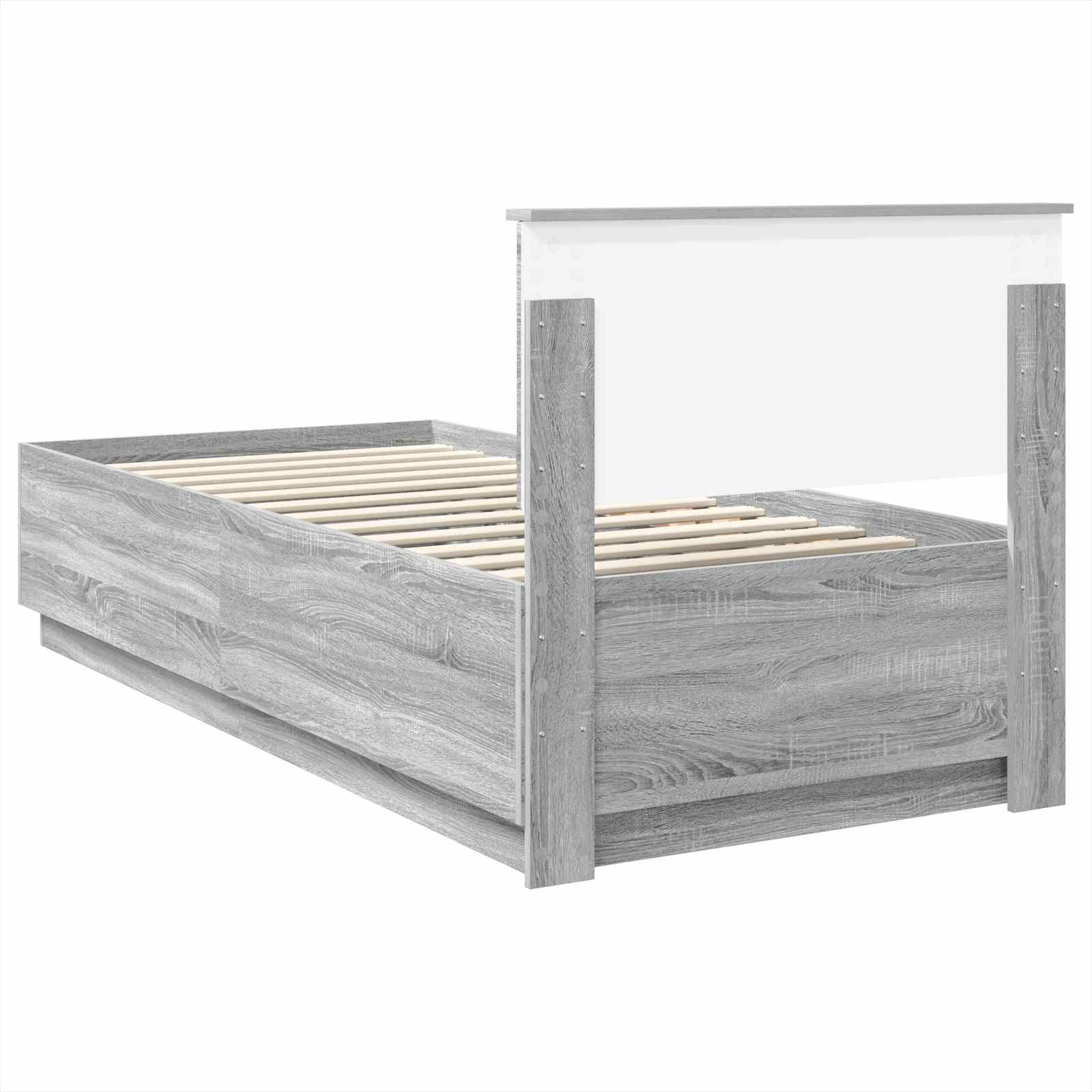 Krevetna konstrukcija s LED trakama Siva Sonoma 100 x 200 cm