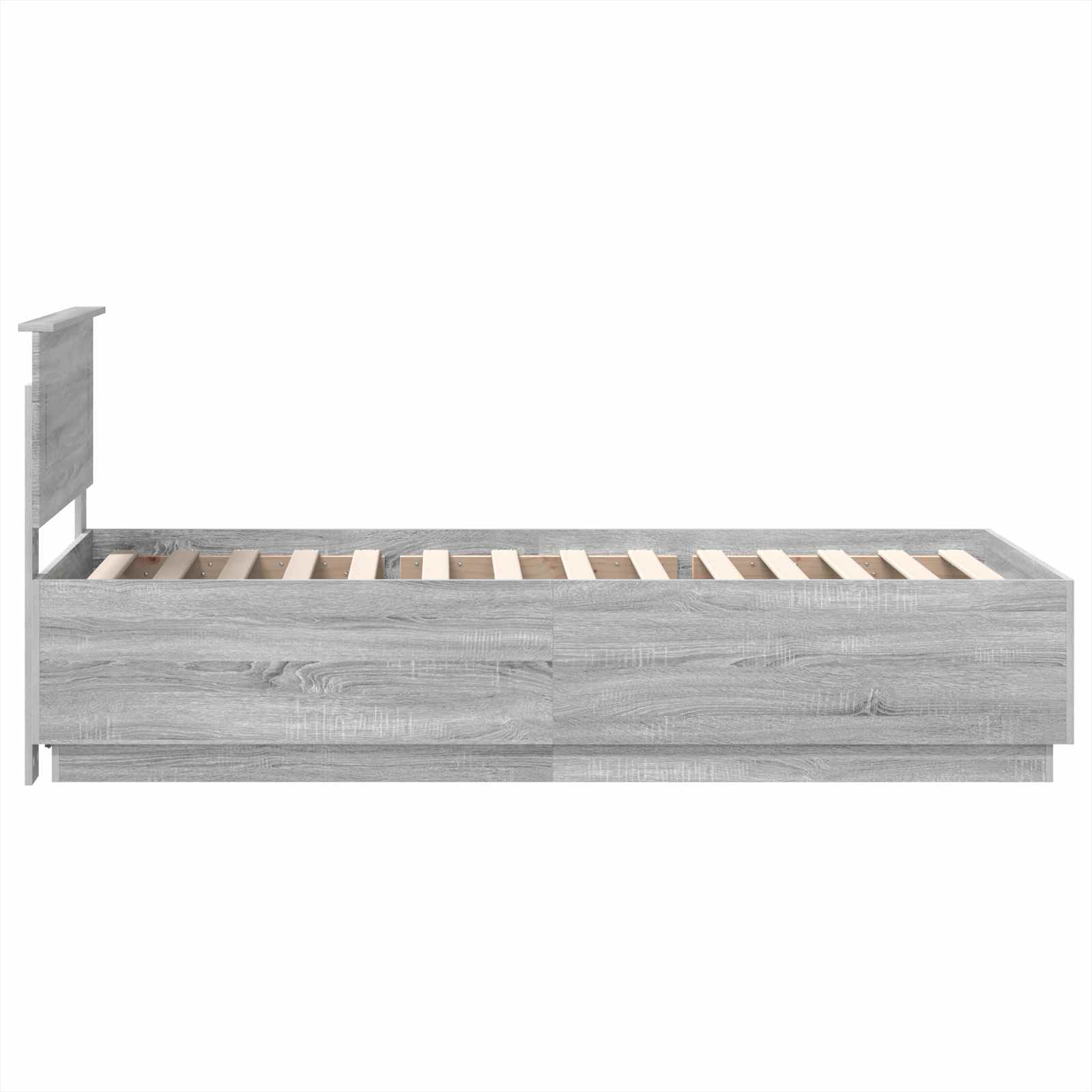 Krevetna konstrukcija s LED trakama Siva Sonoma 100 x 200 cm