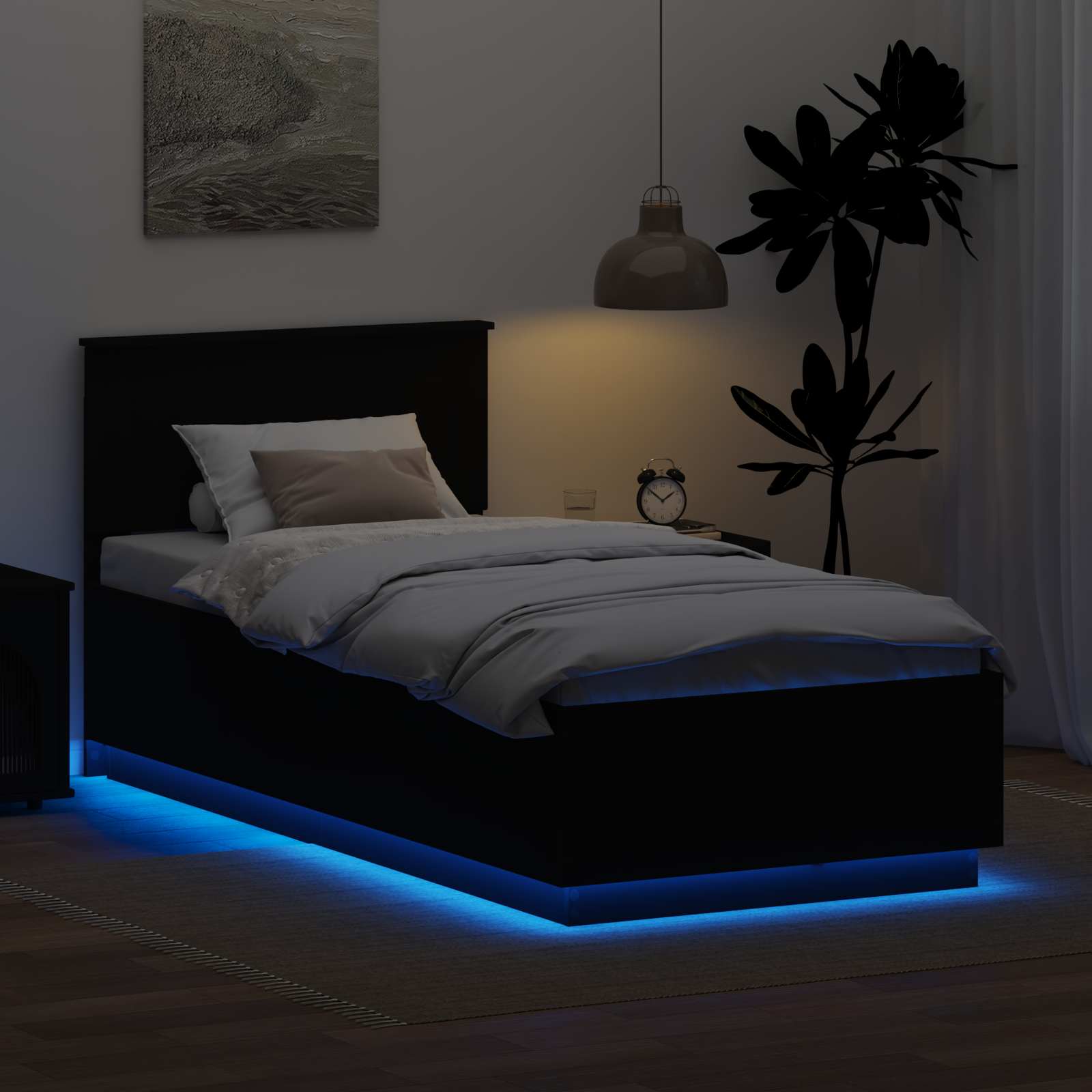 Krevetna konstrukcija Crna 70 x 190 cm Konstruirano drvo