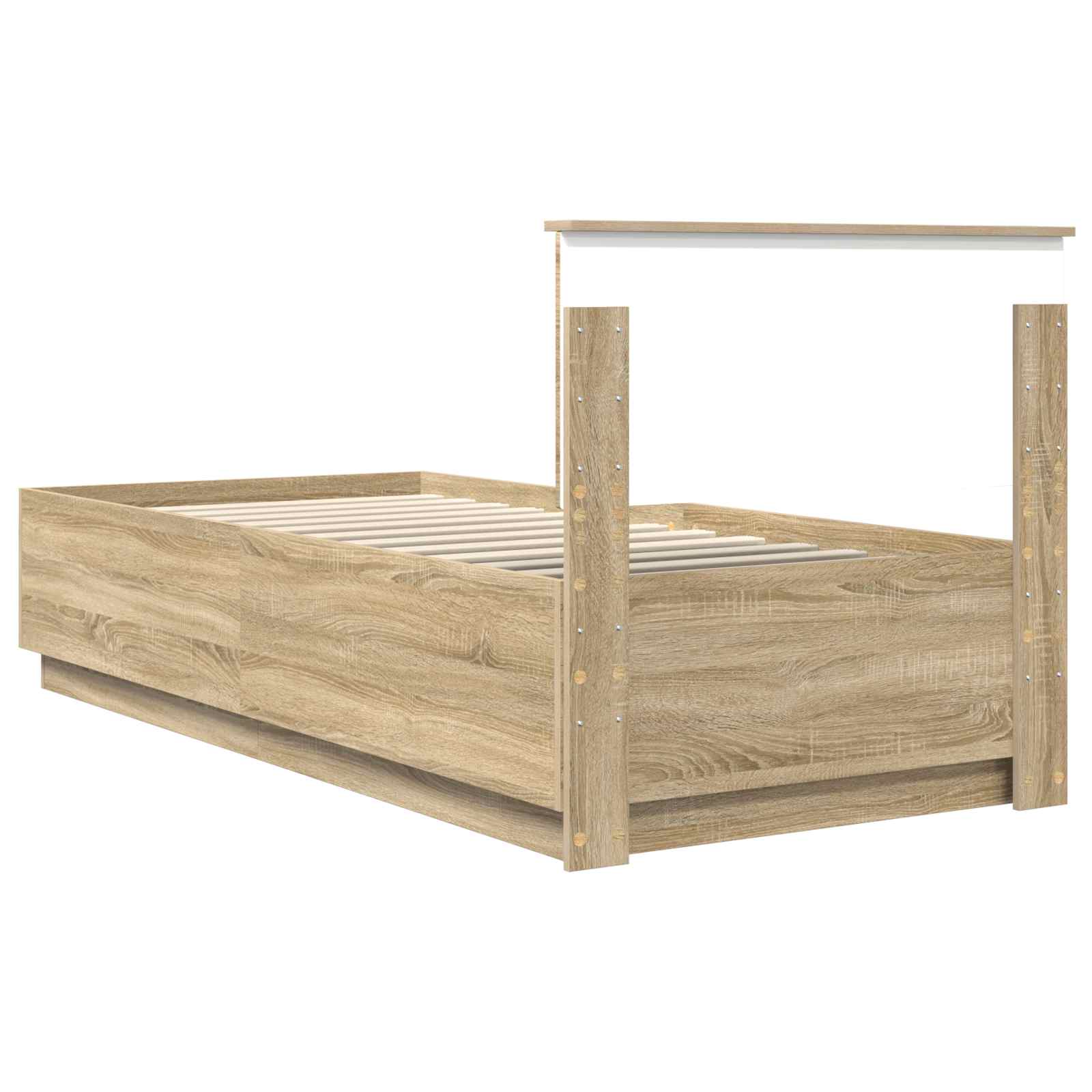 Krevetna konstrukcija s LED trakama Sonoma hrast 70 x 190 cm