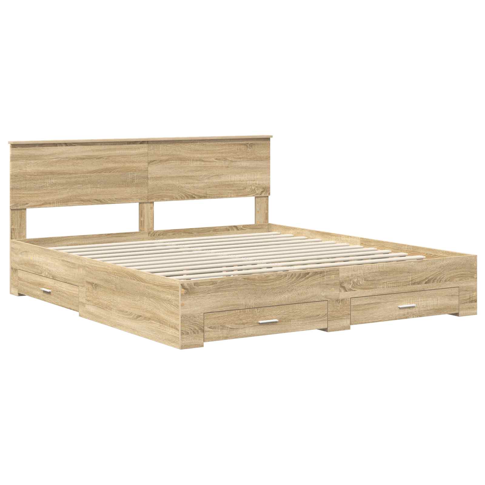 Krevetna konstrukcija s uzglavljem Sonoma hrast 200 x 200 cm
