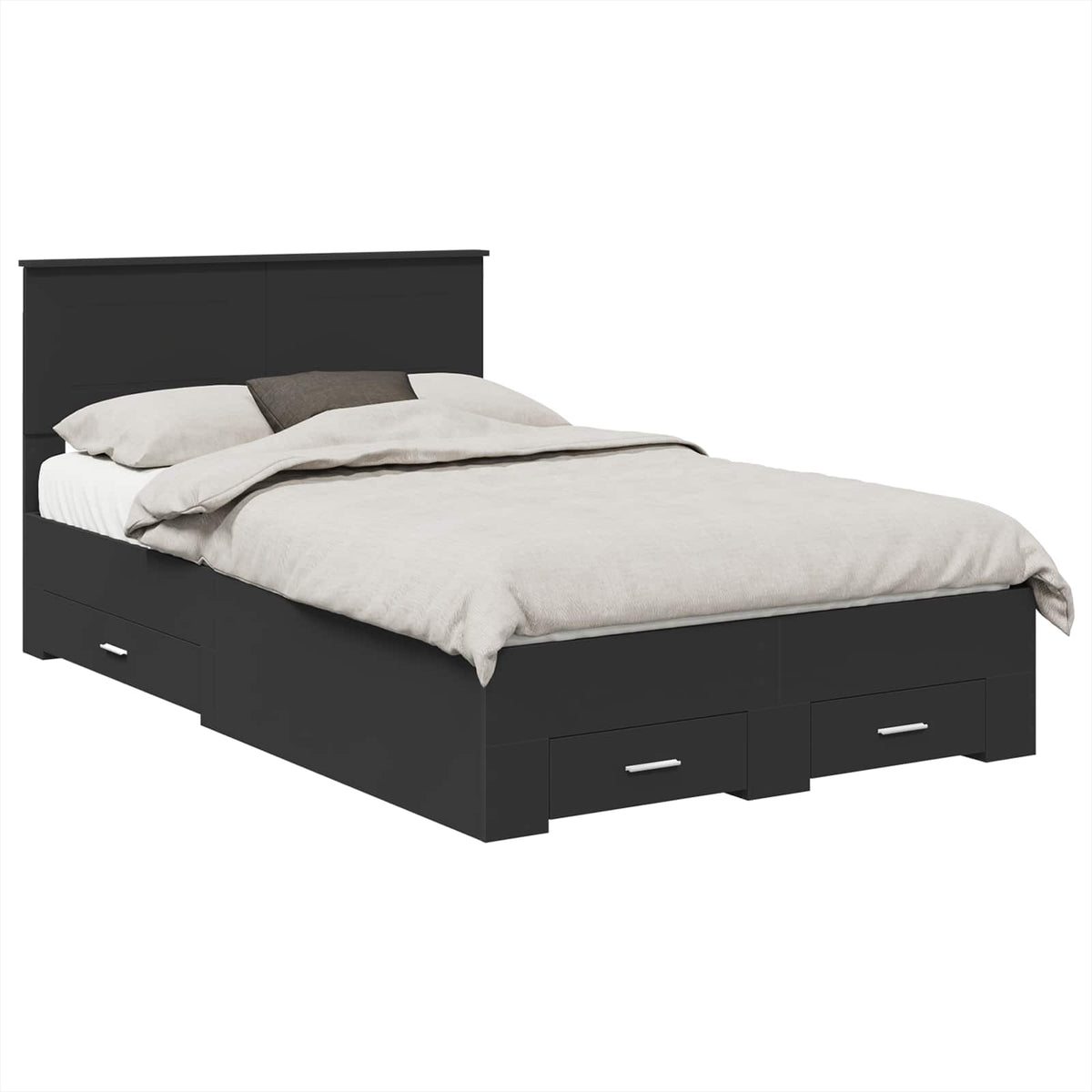 Krevetna konstrukcija Crna 135 x 190 cm Konstruirano drvo