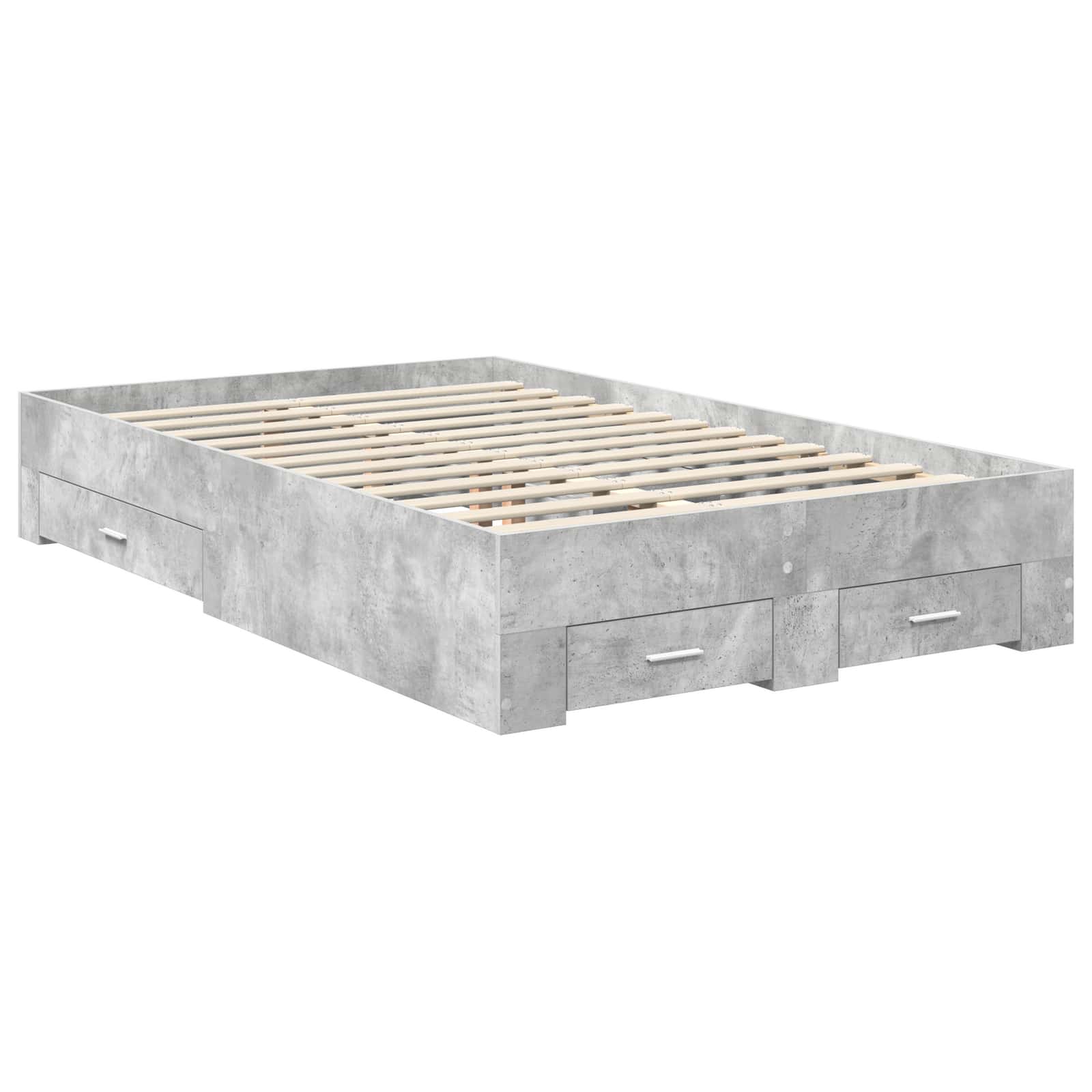 Krevetna konstrukcija s uzglavljem Betonski sivi 135 x 190 cm