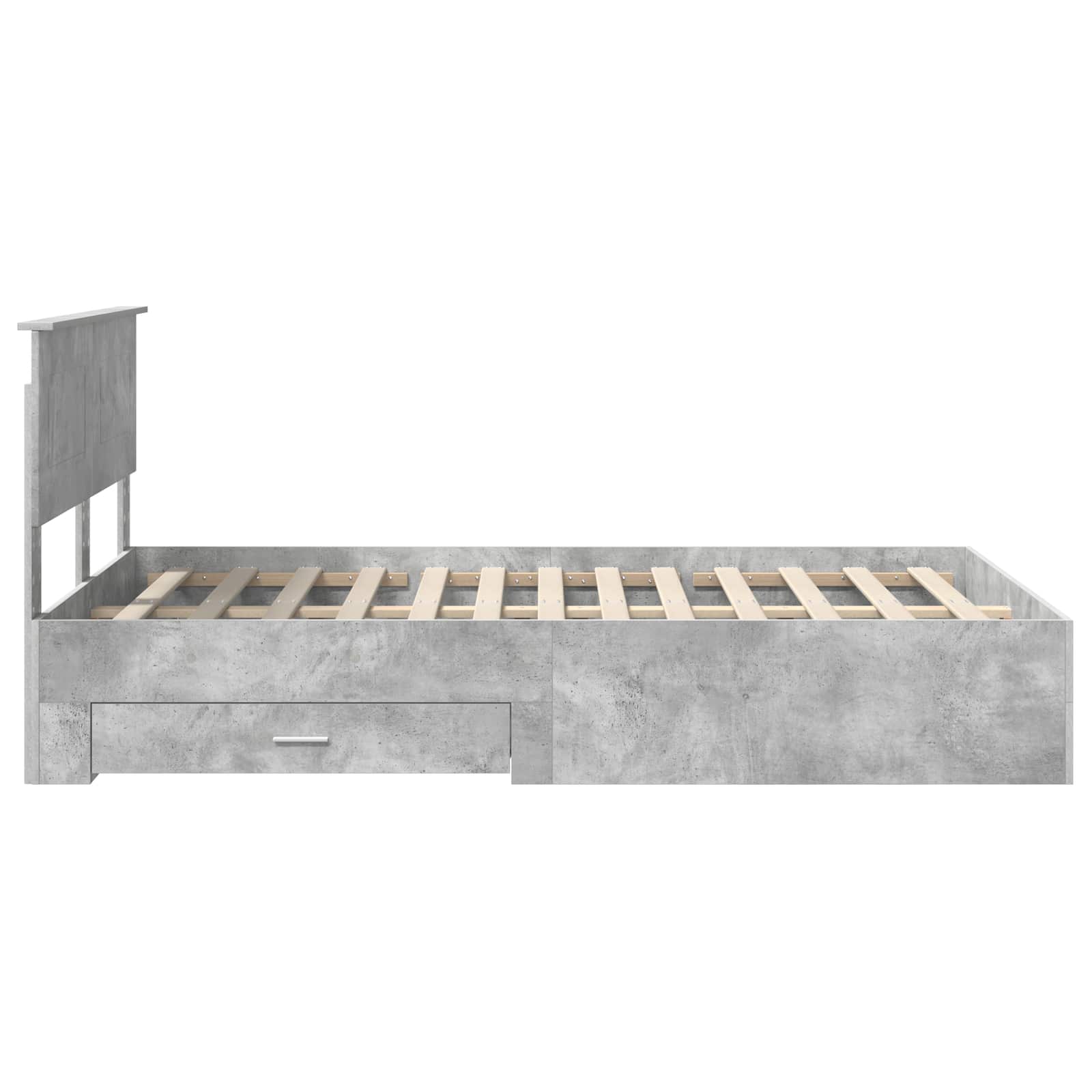 Krevetna konstrukcija s uzglavljem Betonski sivi 120 x 200 cm