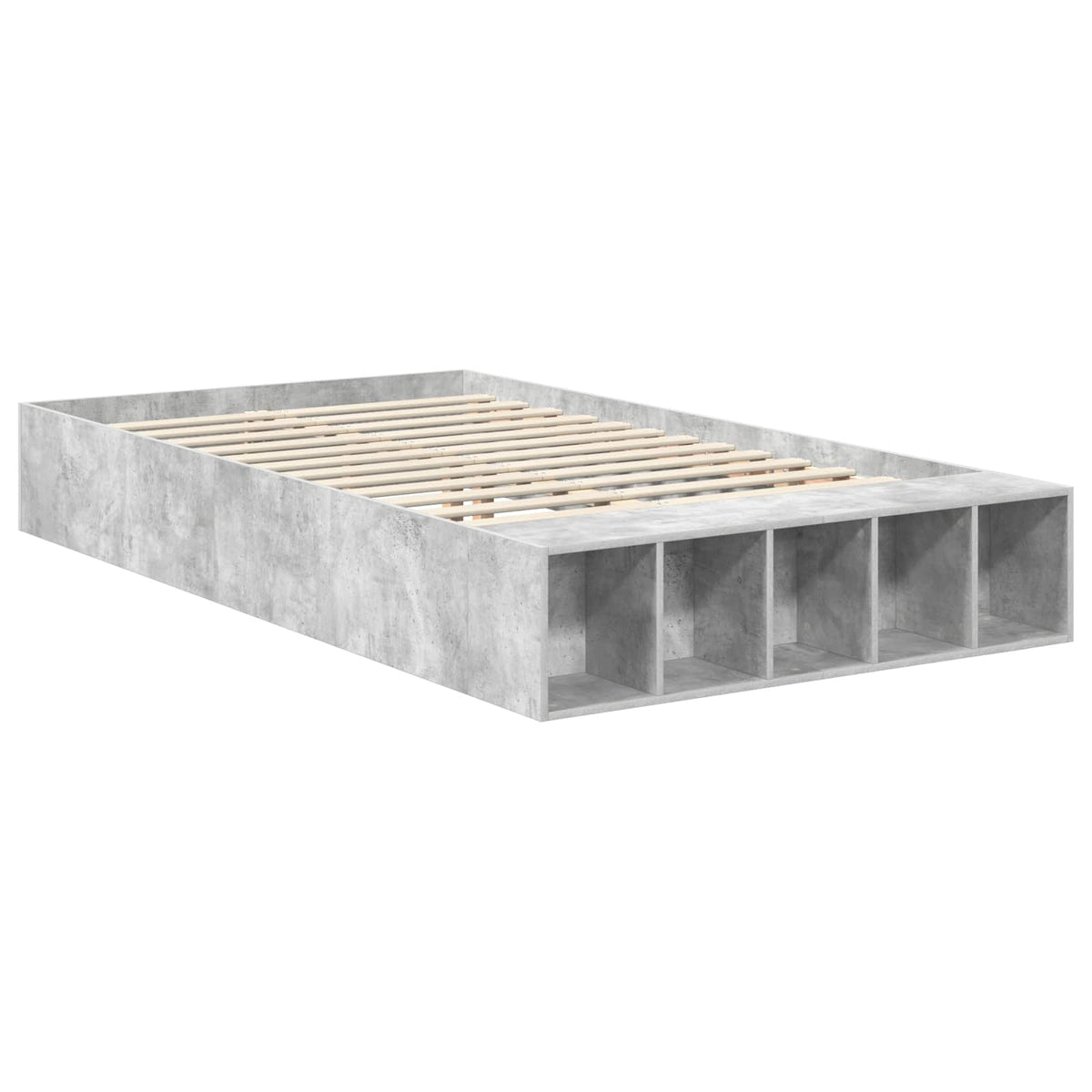 Krevetna konstrukcija s policom Betonski sivi 120 x 190 cm