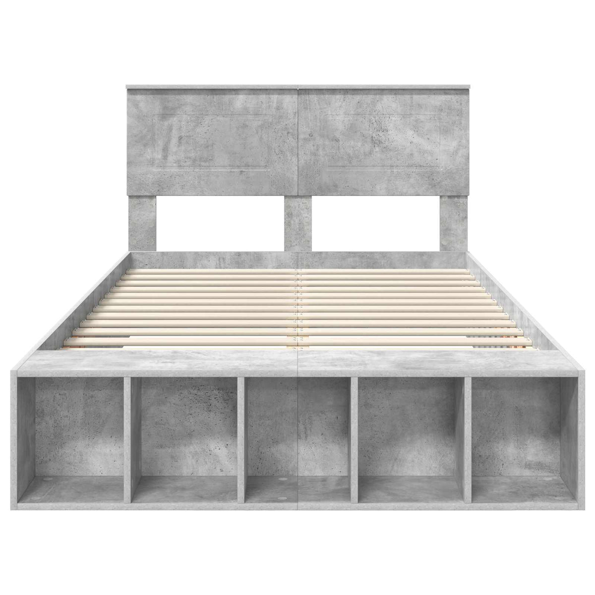 Krevetna konstrukcija s policom Betonski sivi 120 x 190 cm