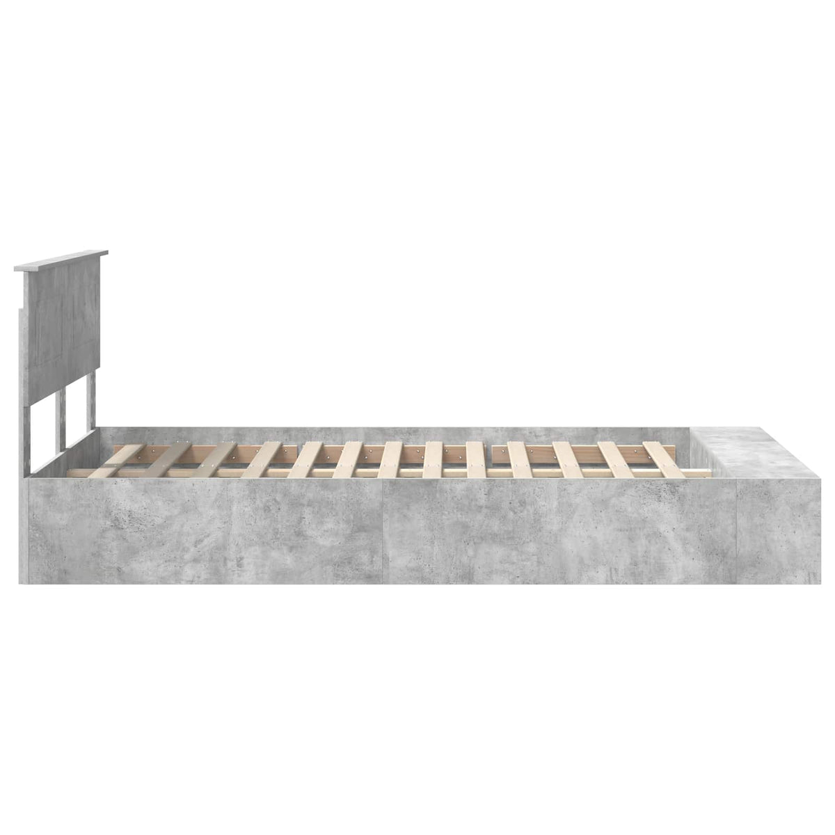 Krevetna konstrukcija s policom Betonski sivi 120 x 190 cm