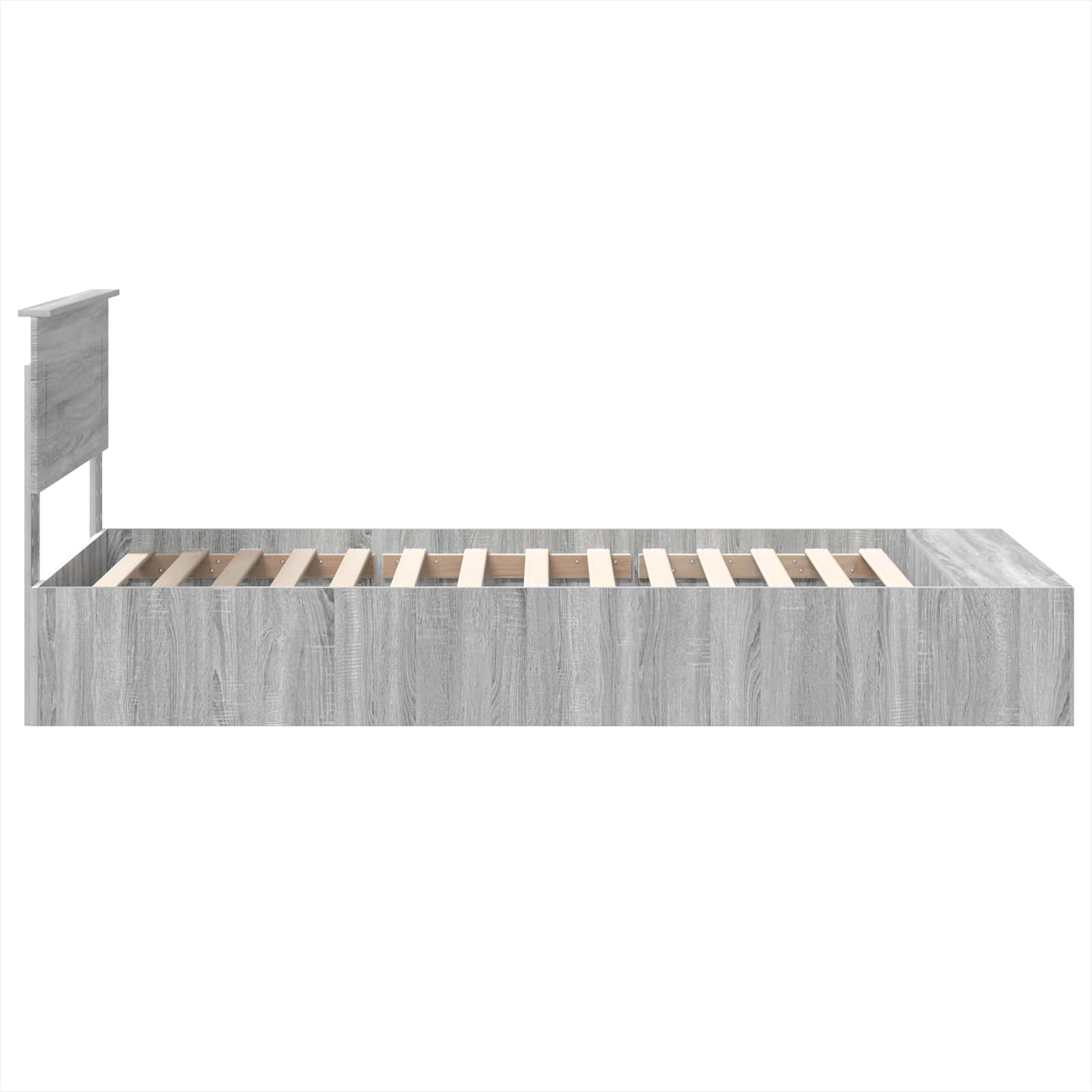 Krevetna konstrukcija s policom Siva Sonoma 100 x 200 cm