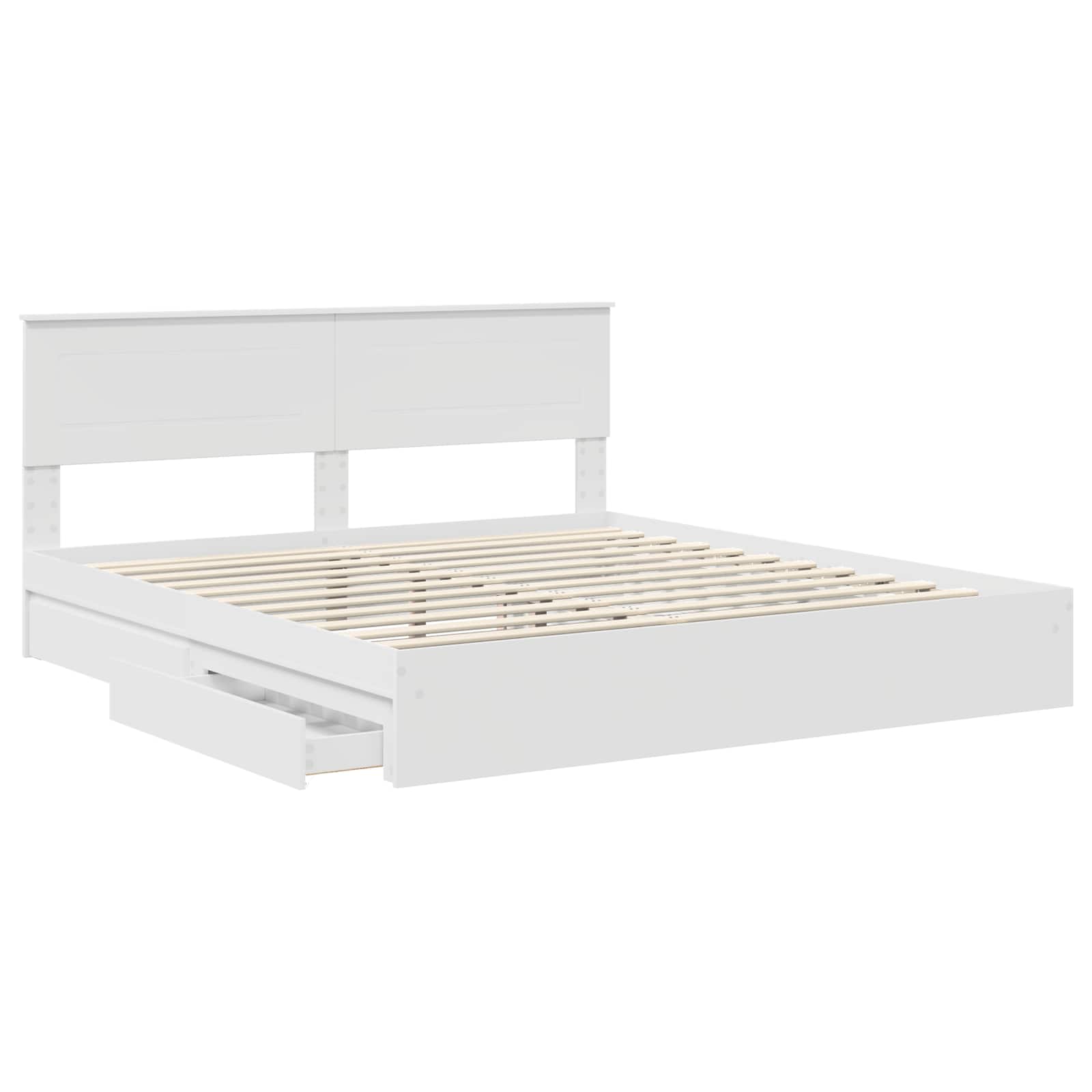 Krevet s od storage Bijelo 180 x 200 cm Konstruirano drvo