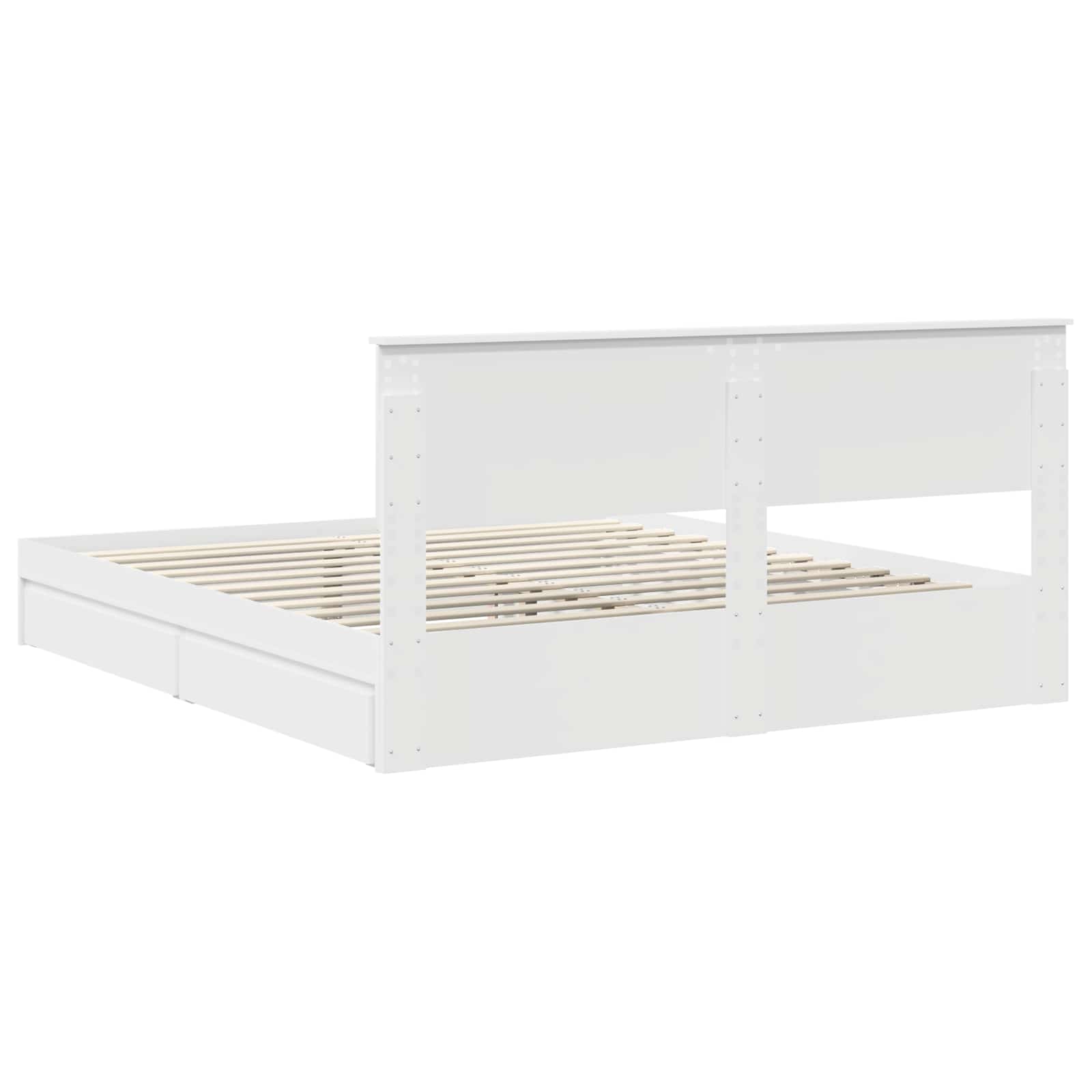 Krevet s od storage Bijelo 180 x 200 cm Konstruirano drvo
