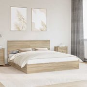 Krevet s od storage Sonoma hrast 180 x 200 cm Konstruirano drvo