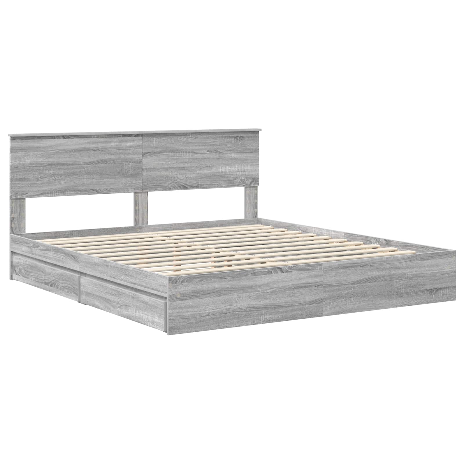 Krevet s od storage Siva Sonoma 180 x 200 cm Konstruirano drvo