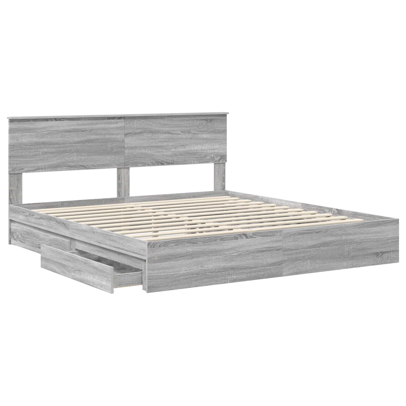Krevet s od storage Siva Sonoma 180 x 200 cm Konstruirano drvo