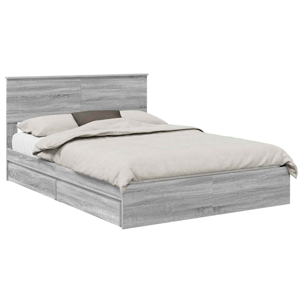 Krevet s od storage Siva Sonoma 150 x 200 cm Konstruirano drvo