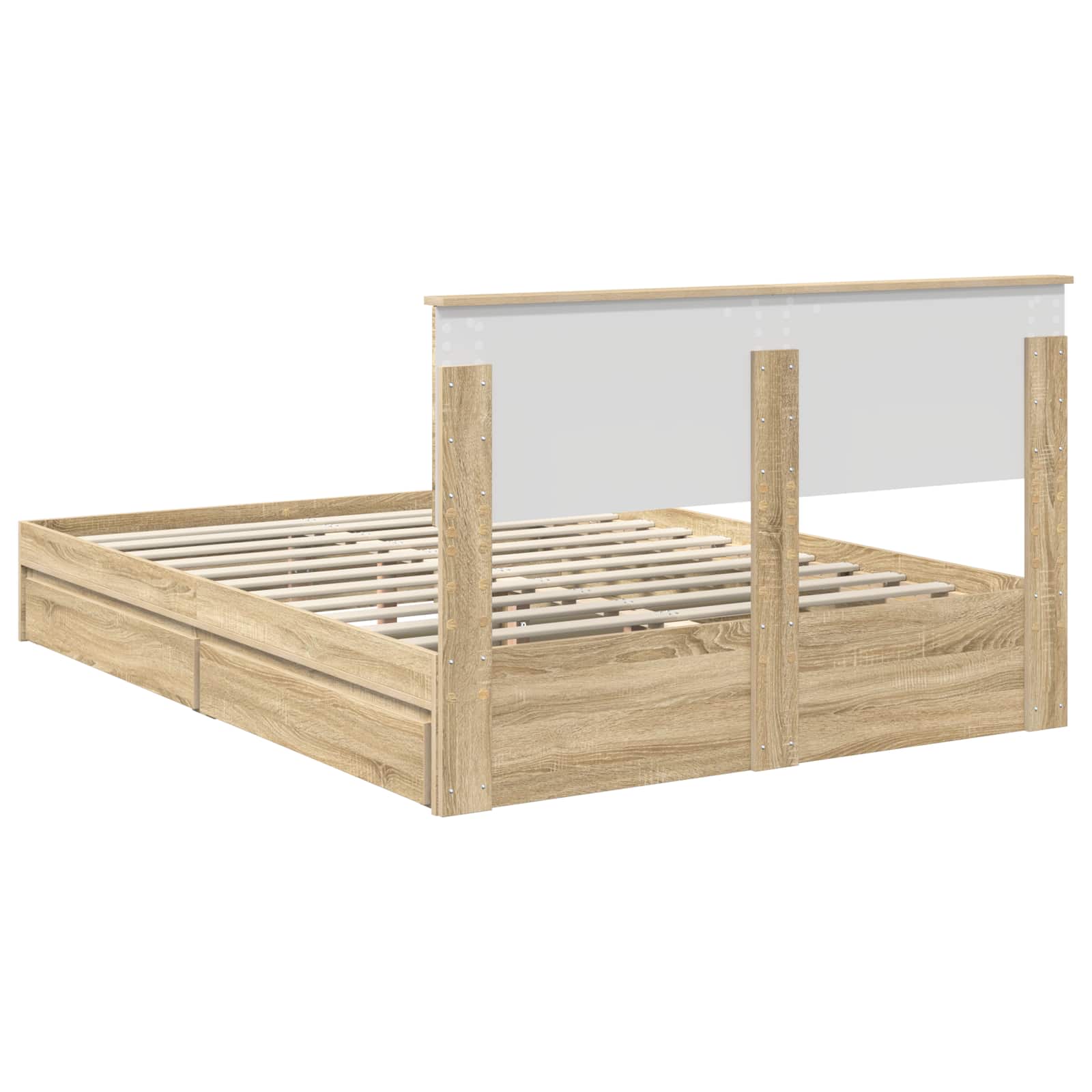 Krevet s od storage Sonoma hrast 140 x 200 cm Konstruirano drvo