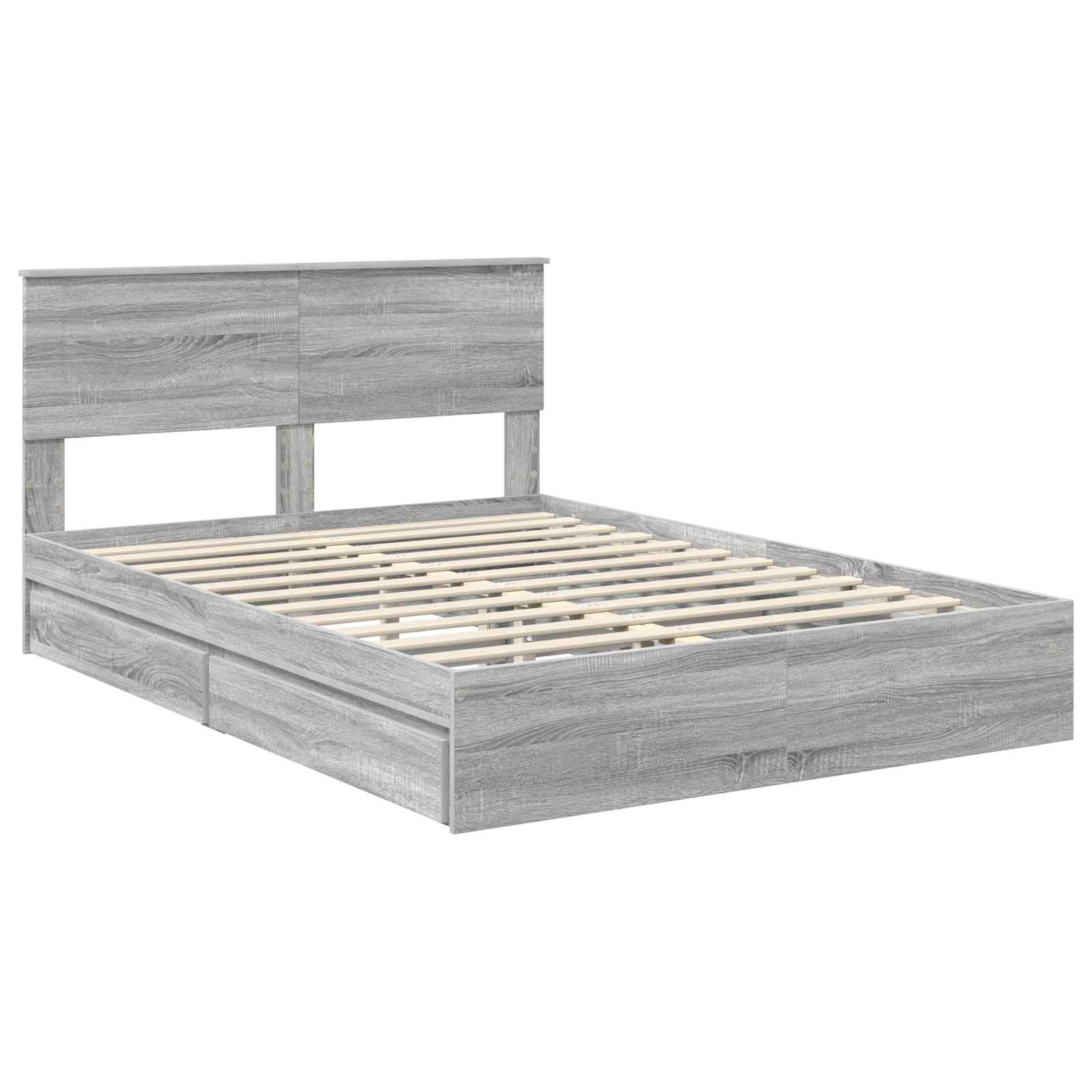 Krevet s od storage Siva Sonoma 140 x 200 cm Konstruirano drvo