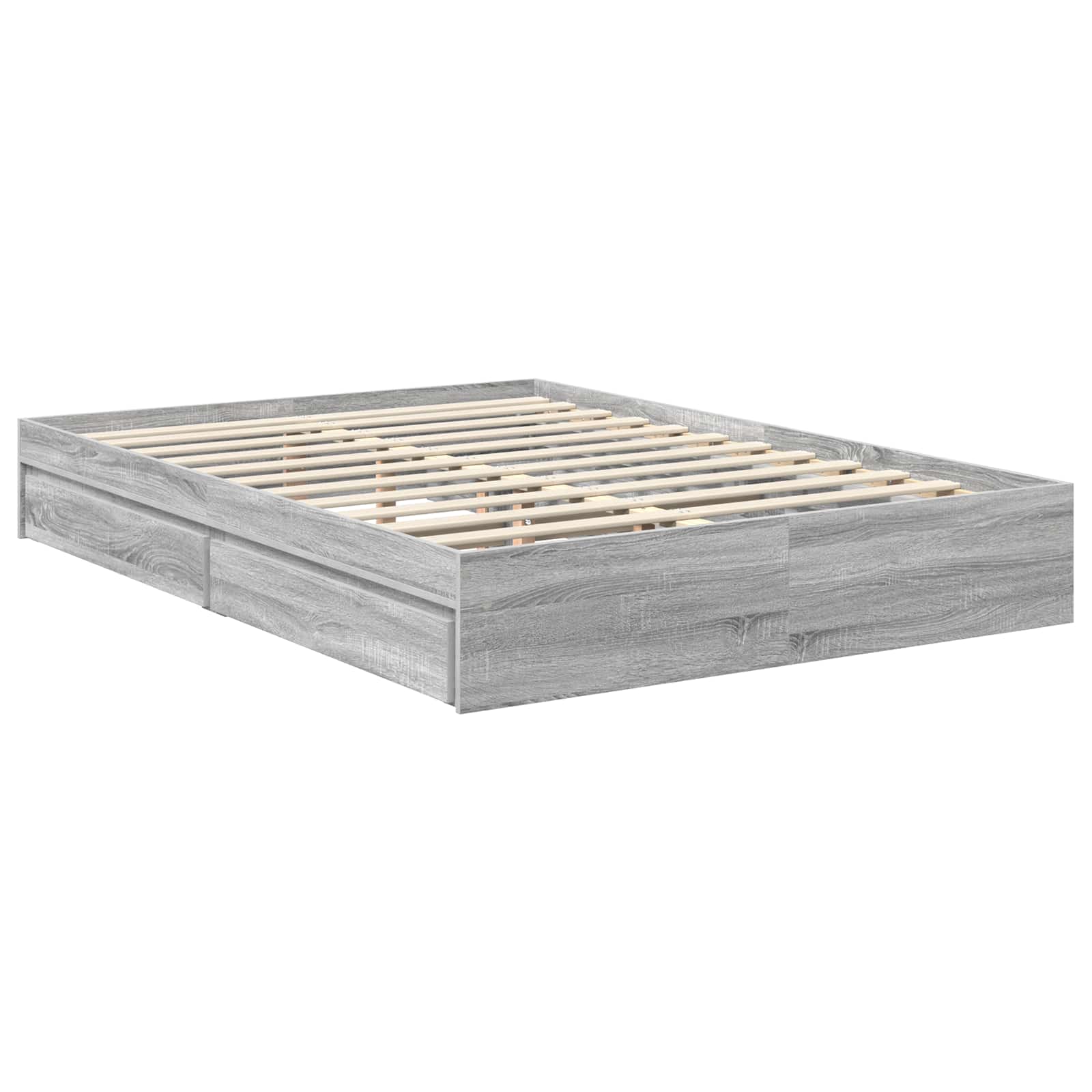 Krevet s od storage Siva Sonoma 140 x 200 cm Konstruirano drvo
