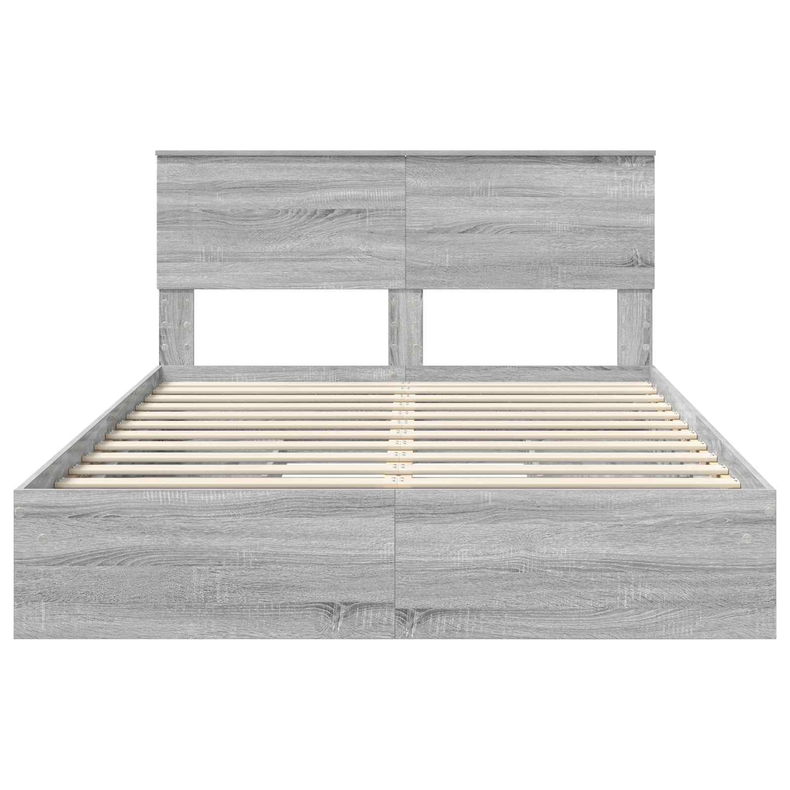 Krevet s od storage Siva Sonoma 140 x 200 cm Konstruirano drvo