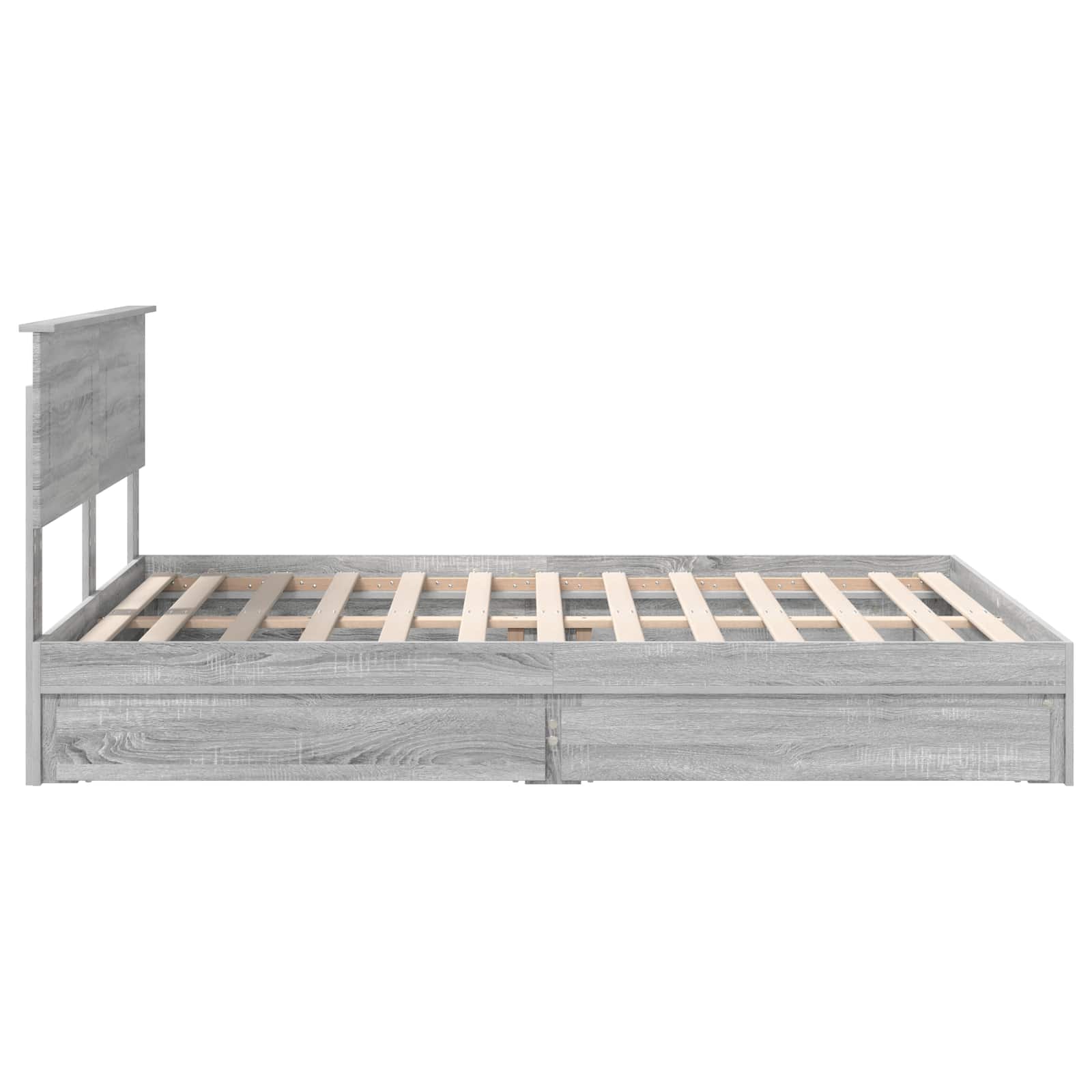 Krevet s od storage Siva Sonoma 140 x 200 cm Konstruirano drvo