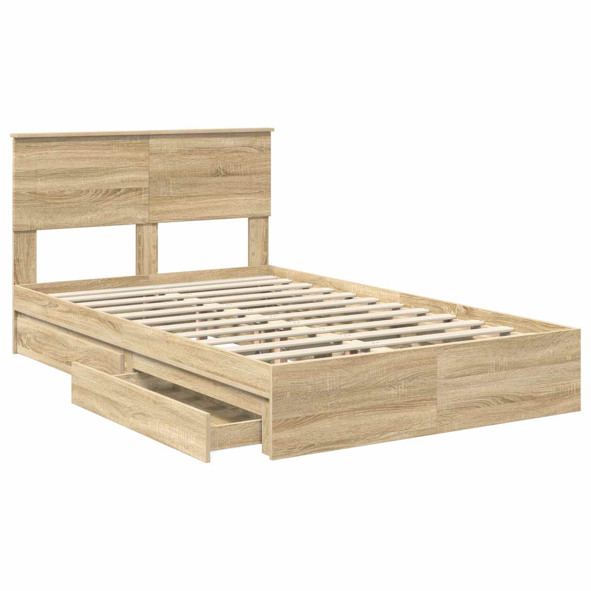 Krevet s od storage Sonoma hrast 135 x 190 cm Konstruirano drvo