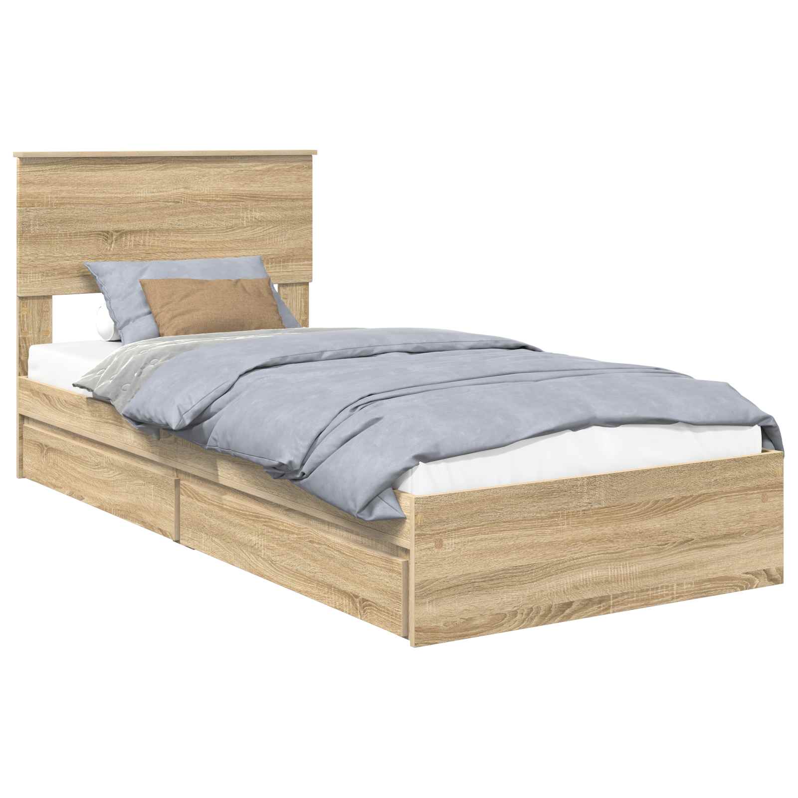 Krevet s od storage Sonoma hrast 100 x 200 cm Konstruirano drvo
