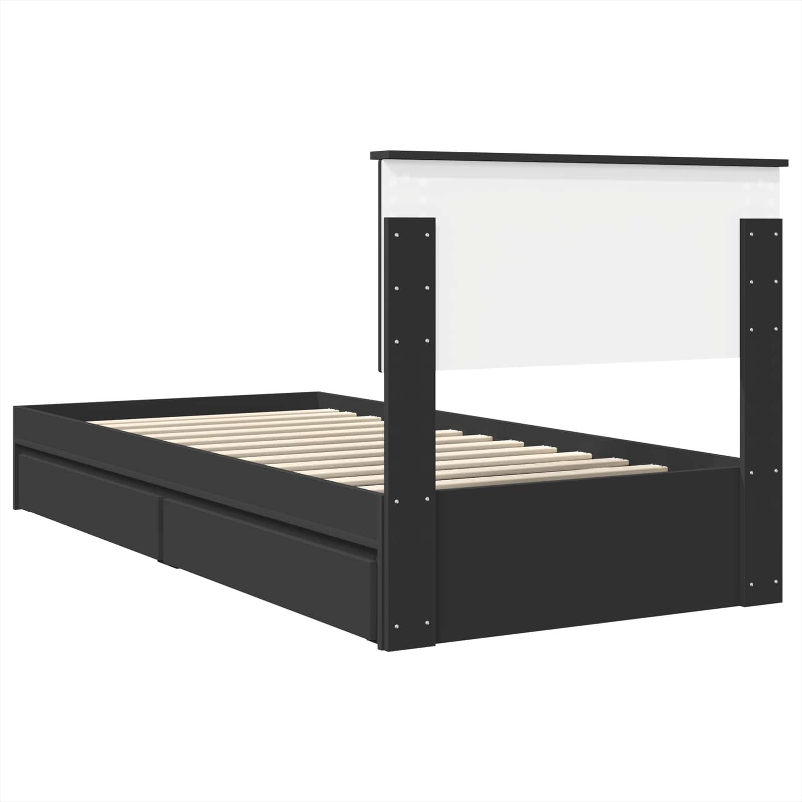 Krevet s od storage Crna 90 x 190 cm Konstruirano drvo