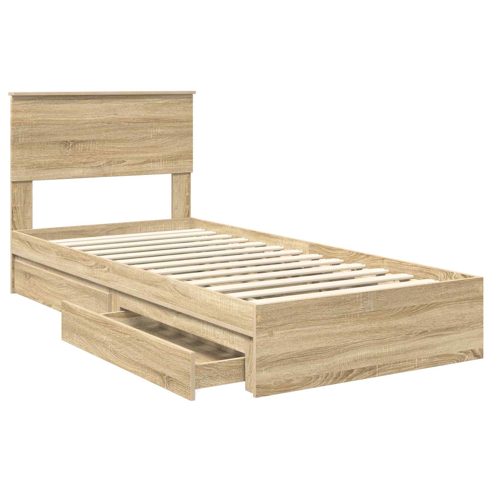 Krevet s od storage Sonoma hrast 90 x 190 cm Konstruirano drvo