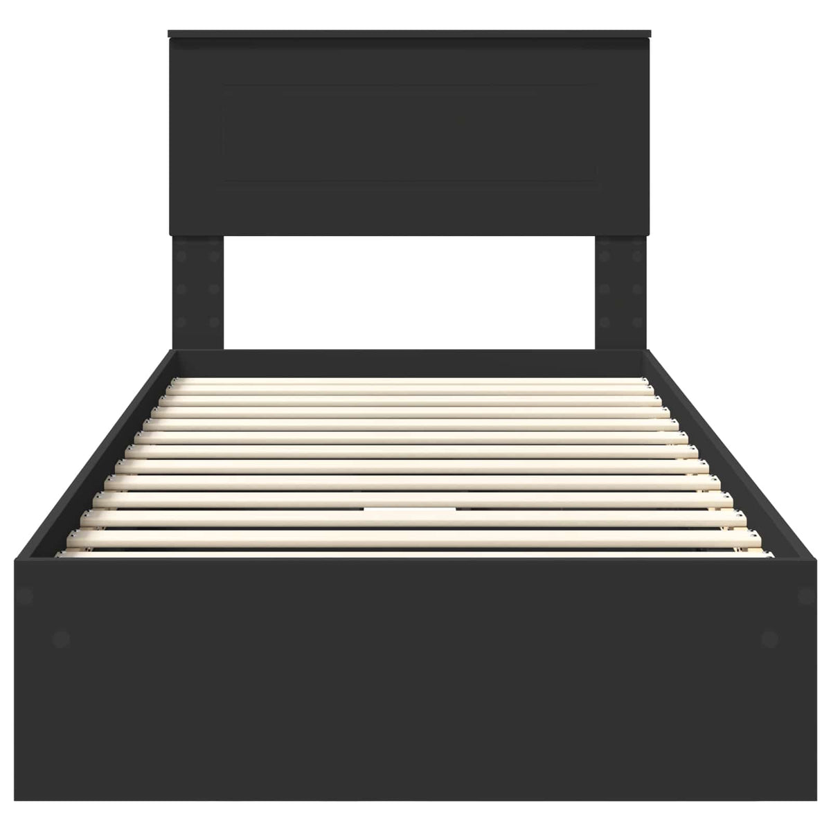 Krevet s od storage Crna 75 x 190 cm Konstruirano drvo