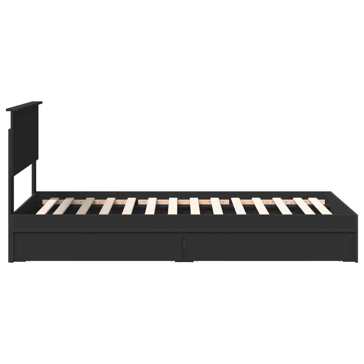 Krevet s od storage Crna 75 x 190 cm Konstruirano drvo
