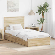 Krevet s od storage Sonoma hrast 75 x 190 cm Konstruirano drvo