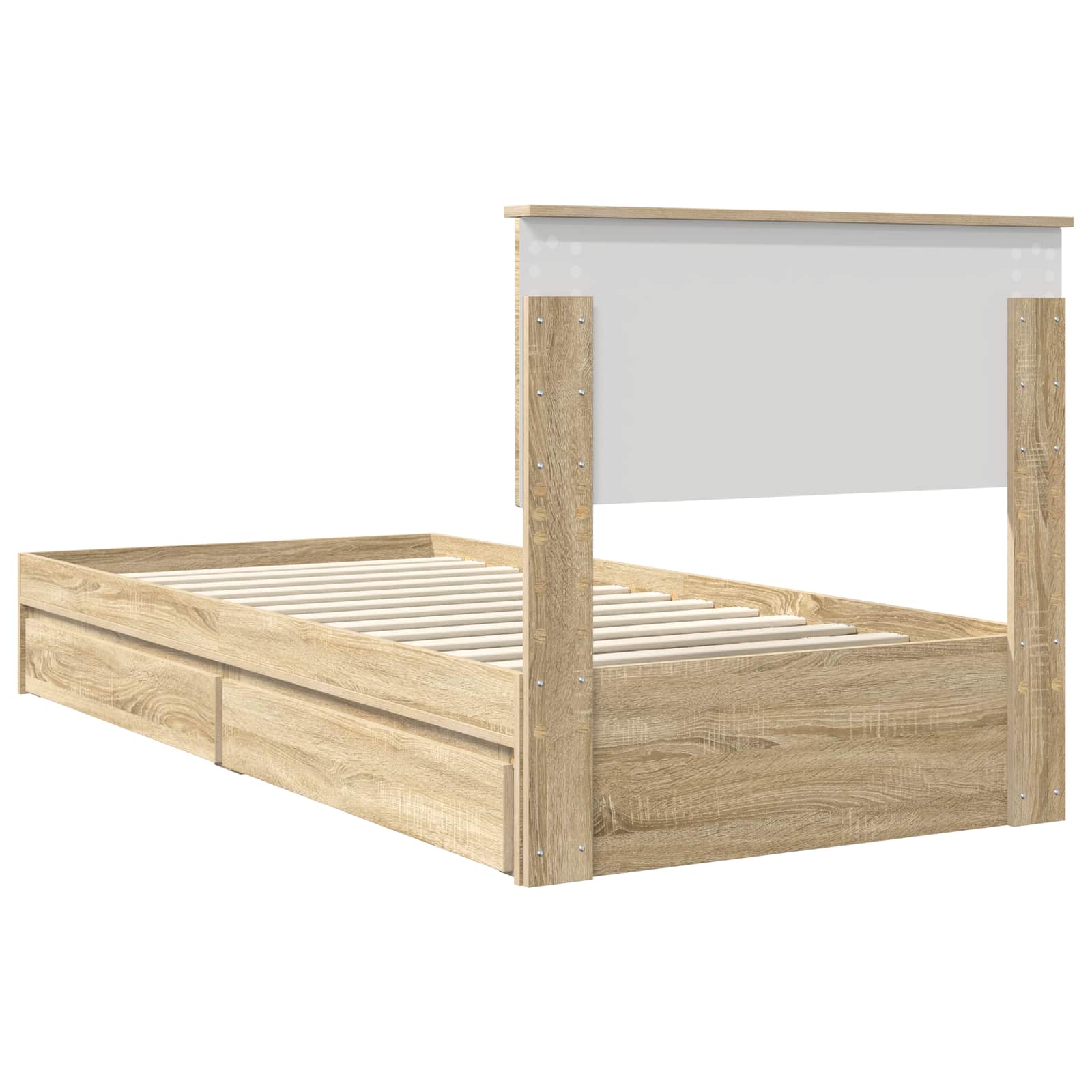 Krevet s od storage Sonoma hrast 75 x 190 cm Konstruirano drvo